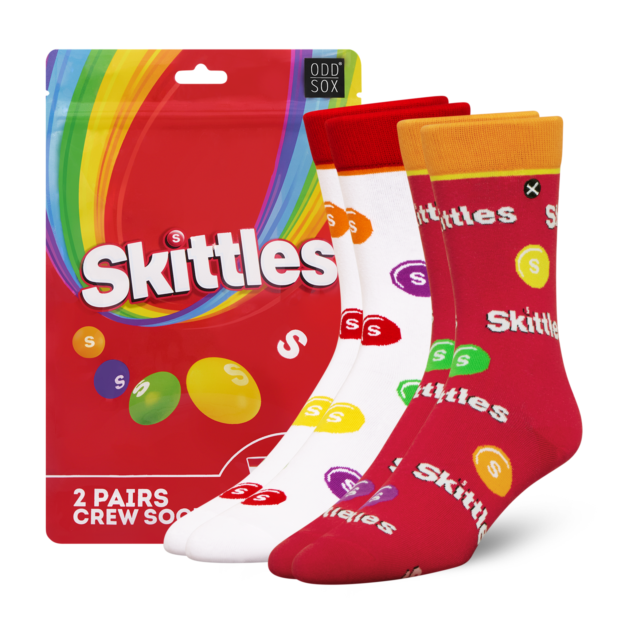 ODDMART Skittles Crew Socks 2-Pack