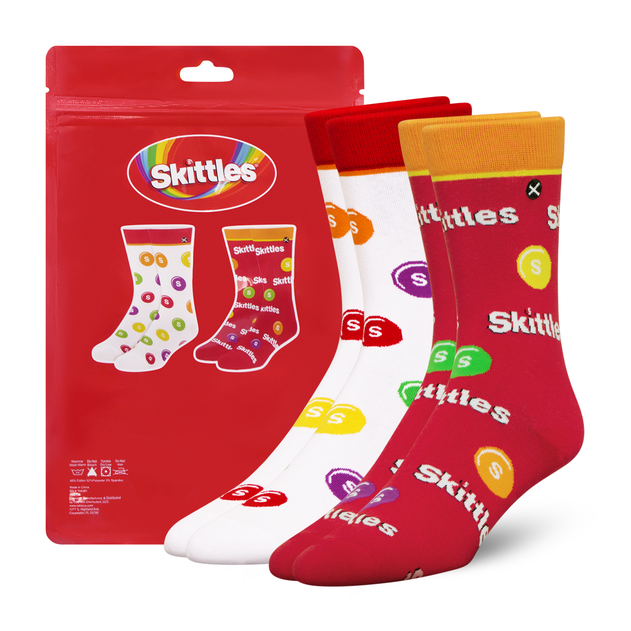 ODDMART Skittles Crew Socks 2-Pack