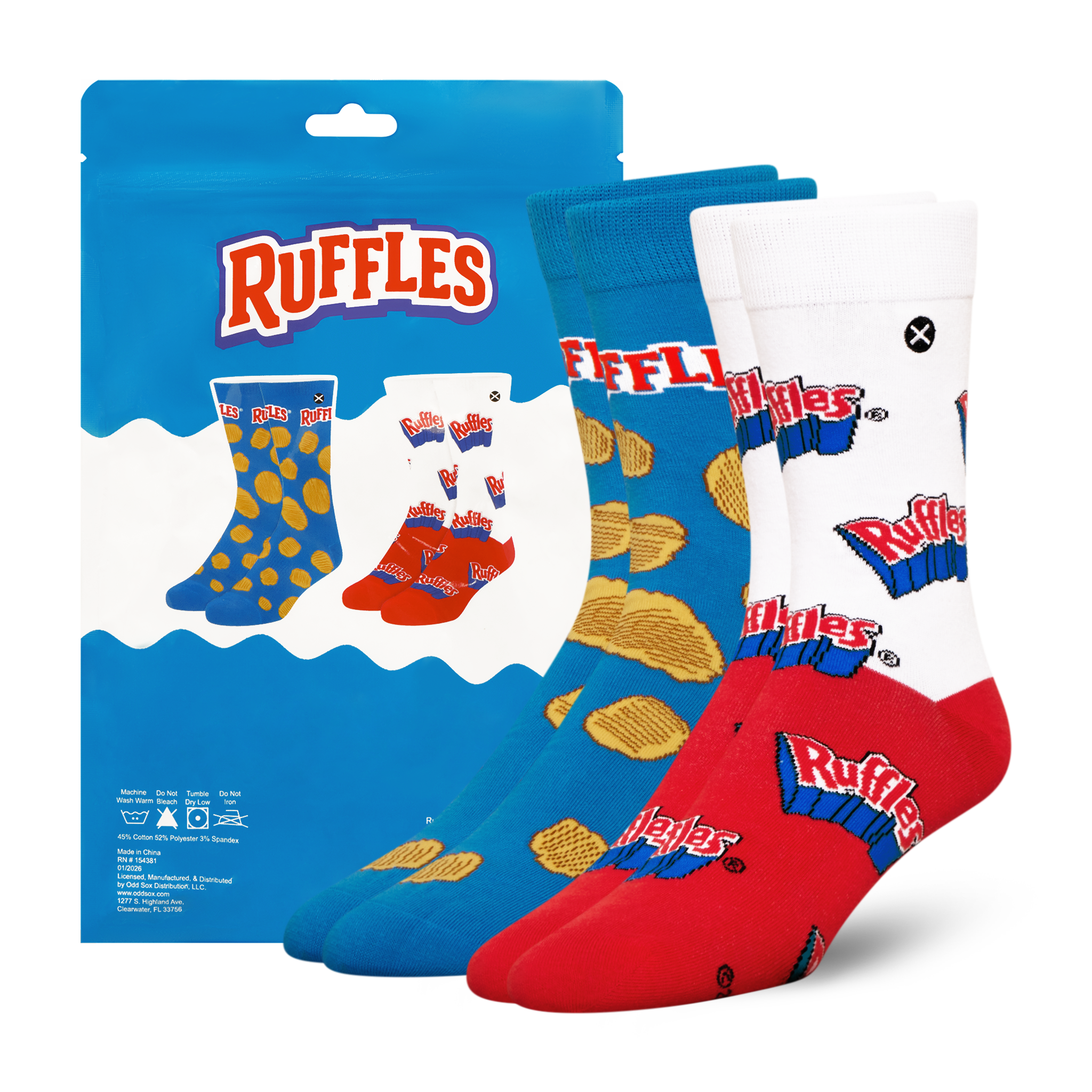 ODDMART Ruffles Crew Socks 2-Pack
