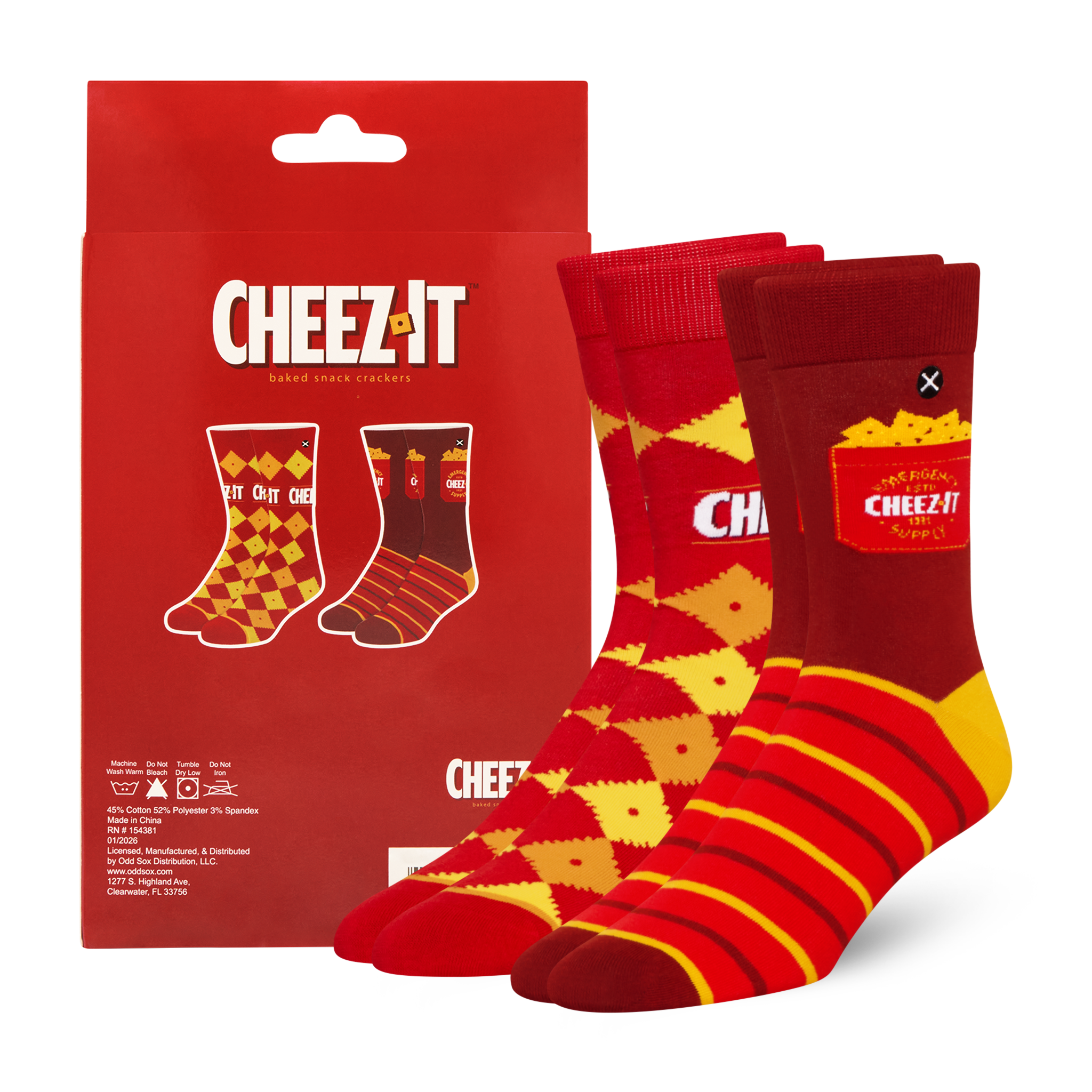ODDMART Cheez-It Crew Socks 2-Pack