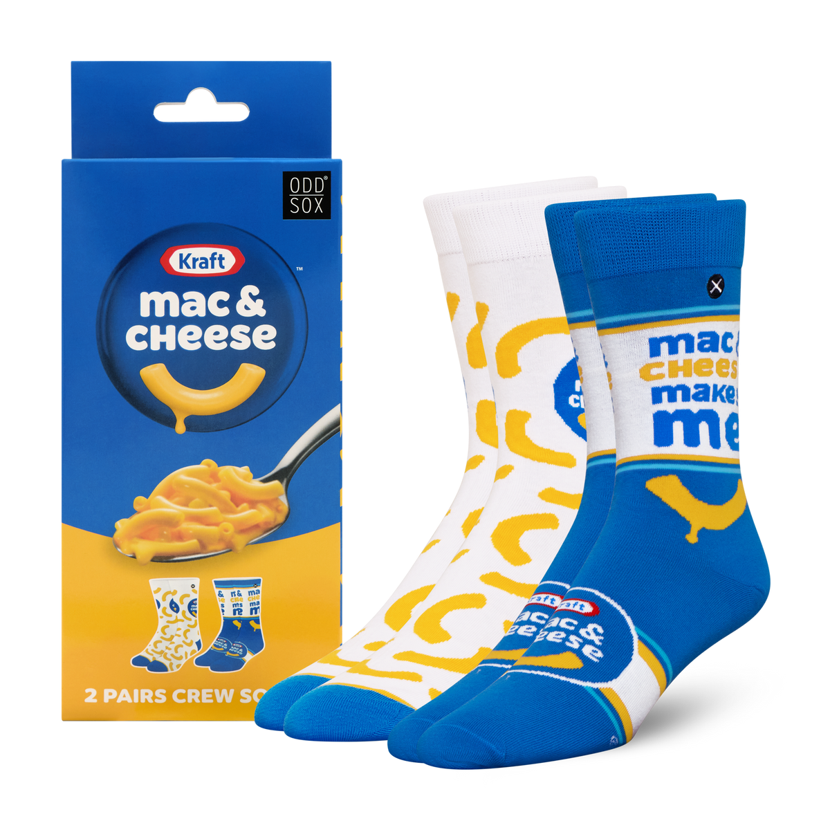 ODDMART Kraft Mac & Cheese Crew Socks 2-Pack