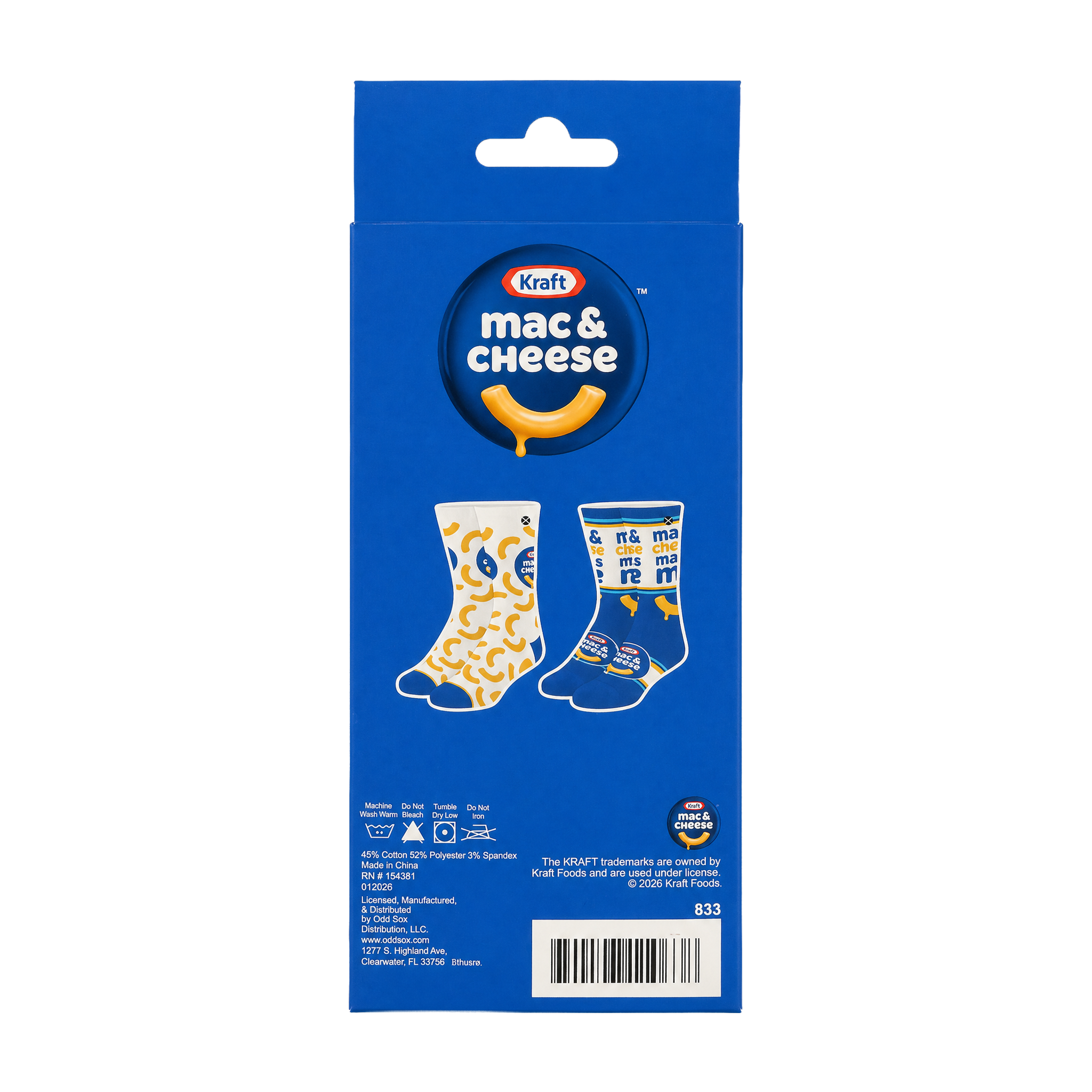 ODDMART Kraft Mac & Cheese Crew Socks 2-Pack