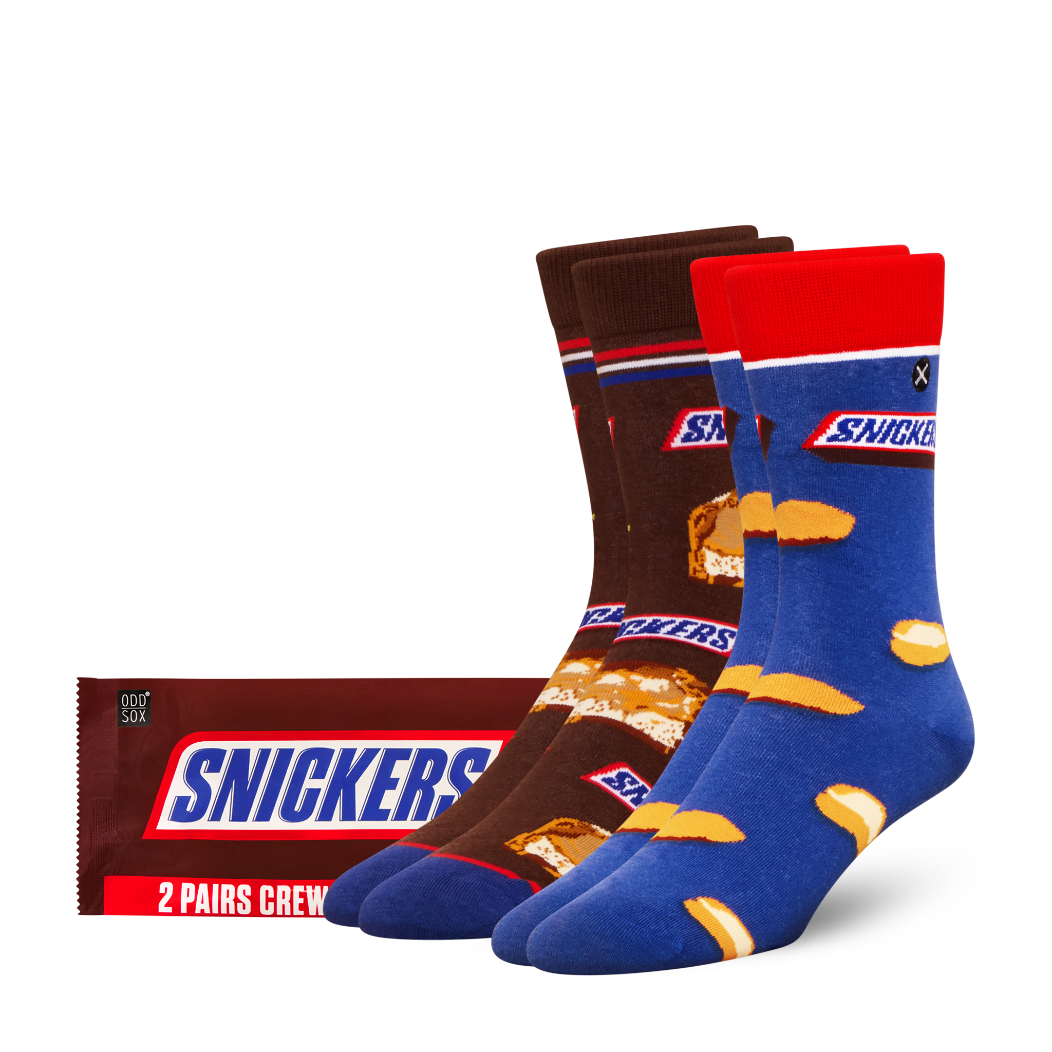 ODDMART Snickers Crew Socks 2-Pack