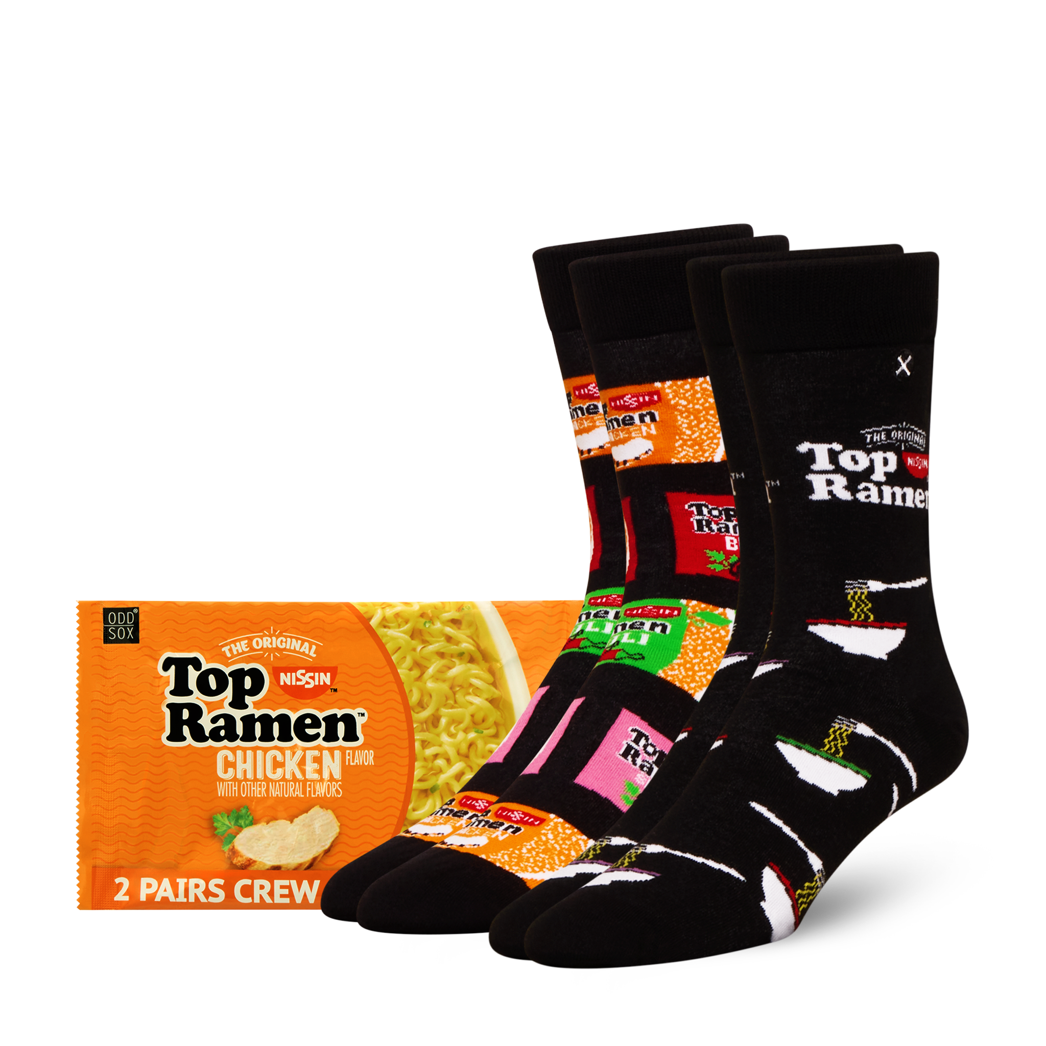 ODDMART Top Ramen Crew Socks 2-Pack