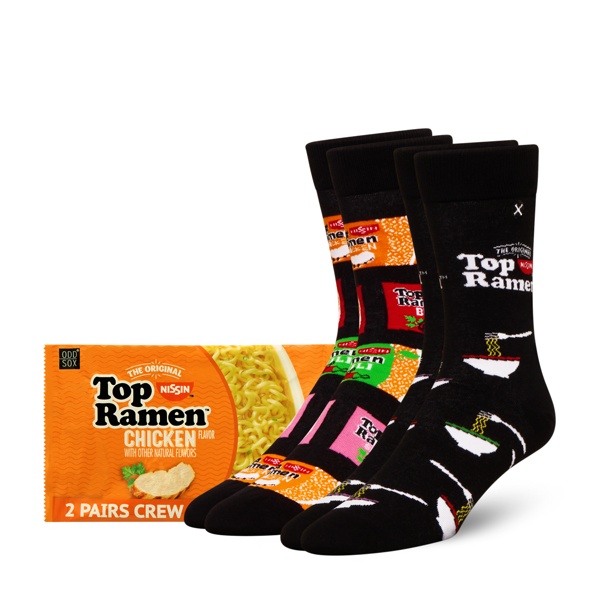 ODDMART Top Ramen Crew Socks 2-Pack
