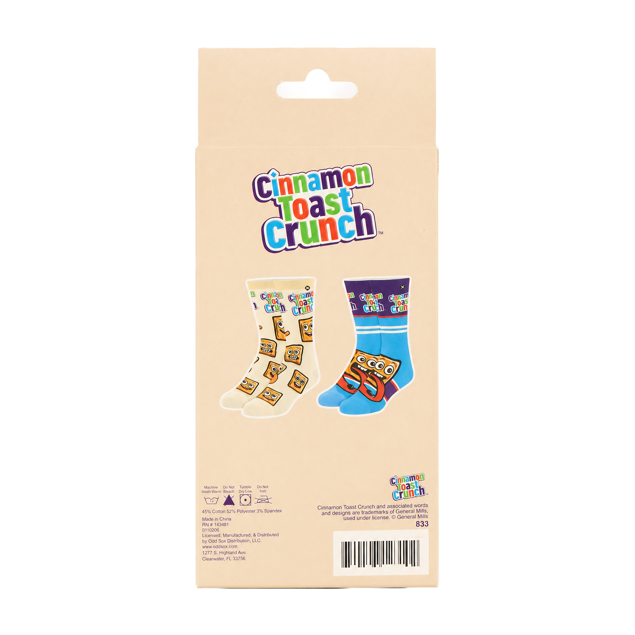 ODDMART Cinnamon Toast Crunch Crew Socks 2-Pack