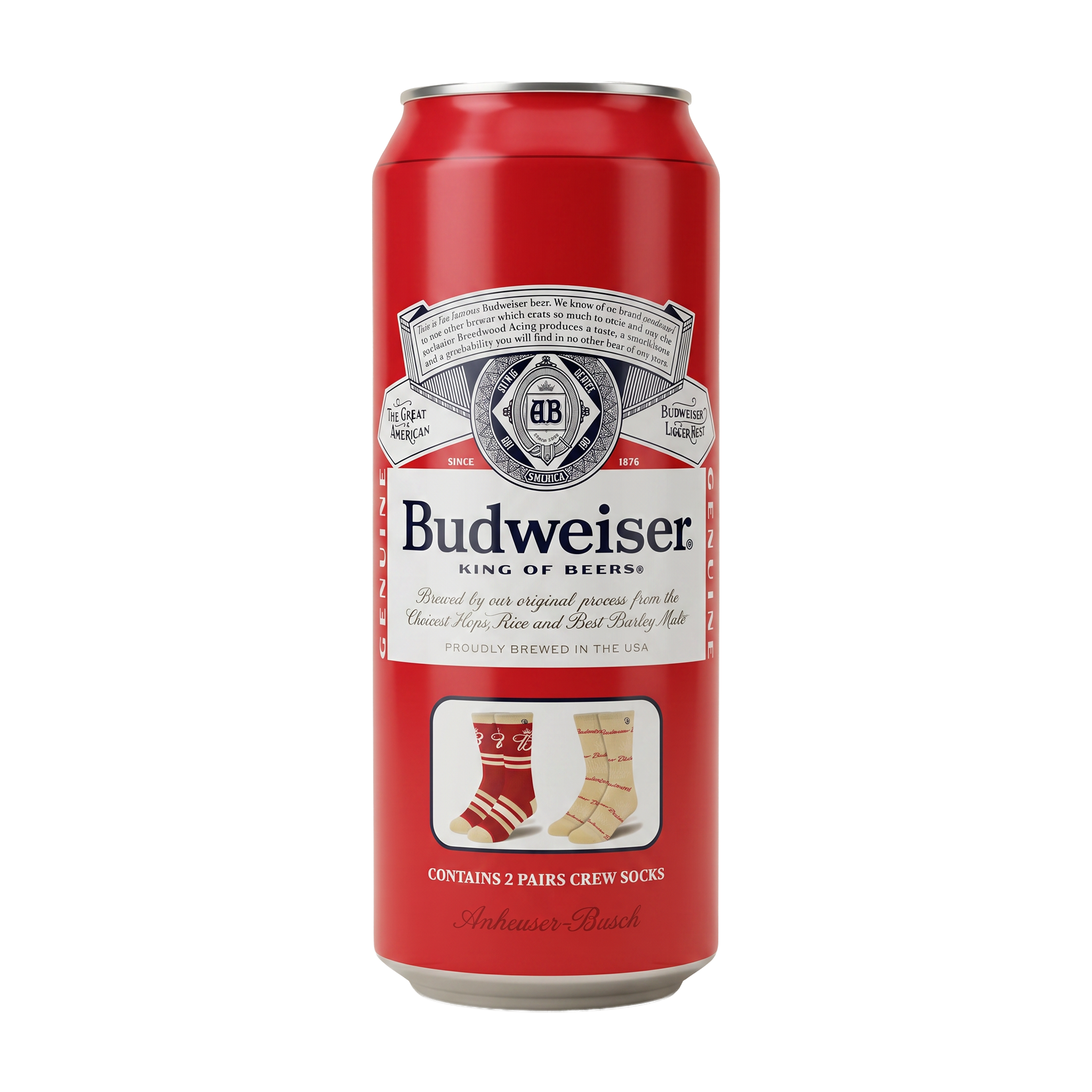 ODDMART Budweiser Crew Socks 2-Pack
