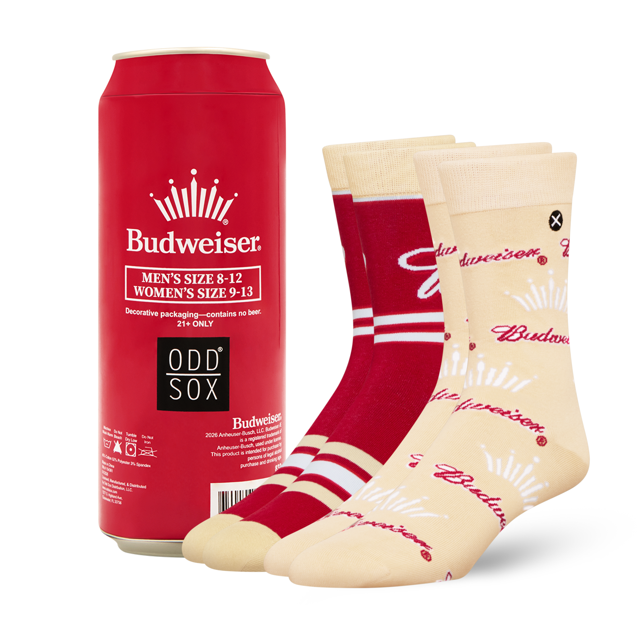ODDMART Budweiser Crew Socks 2-Pack