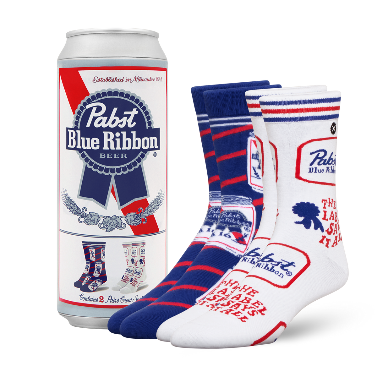 ODDMART Pabst Blue Ribbon Crew Socks 2-Pack
