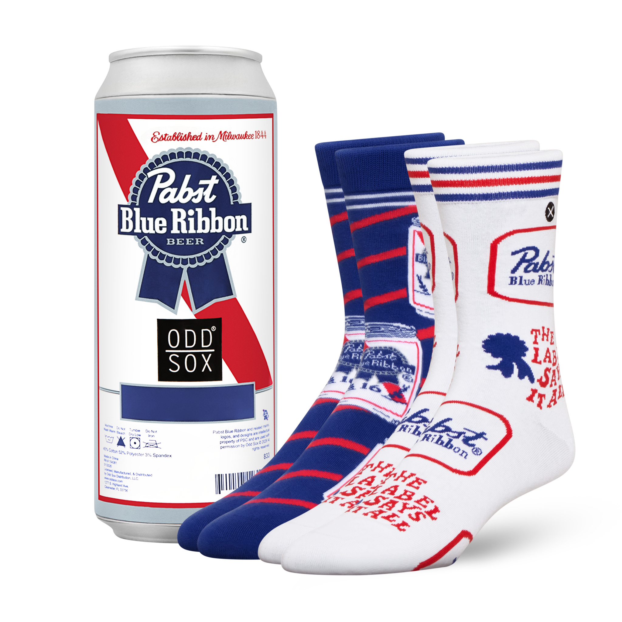 ODDMART Pabst Blue Ribbon Crew Socks 2-Pack