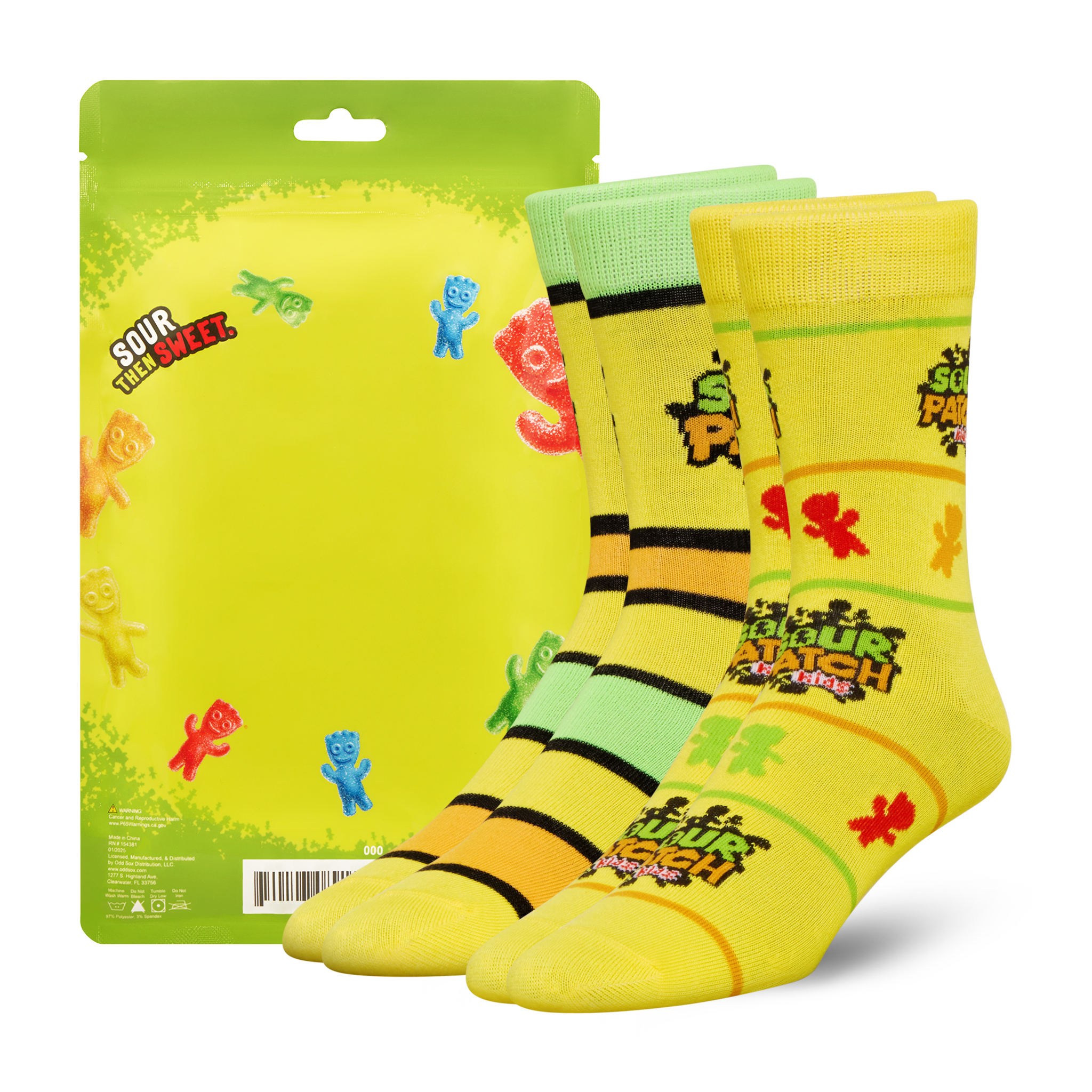 ODDMART Sour Patch Kids Crew Socks 2-Pack