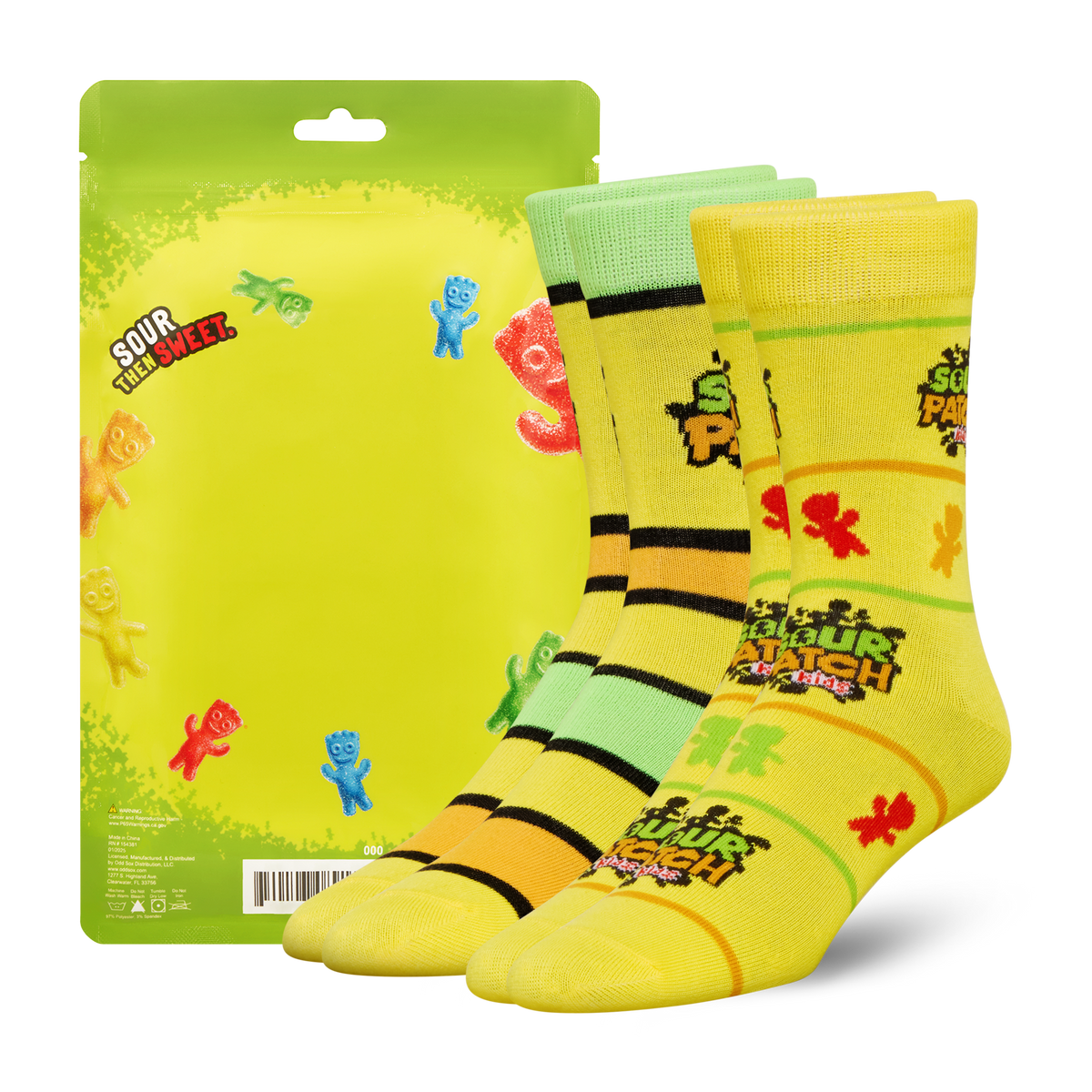 ODDMART Sour Patch Kids Crew Socks 2-Pack