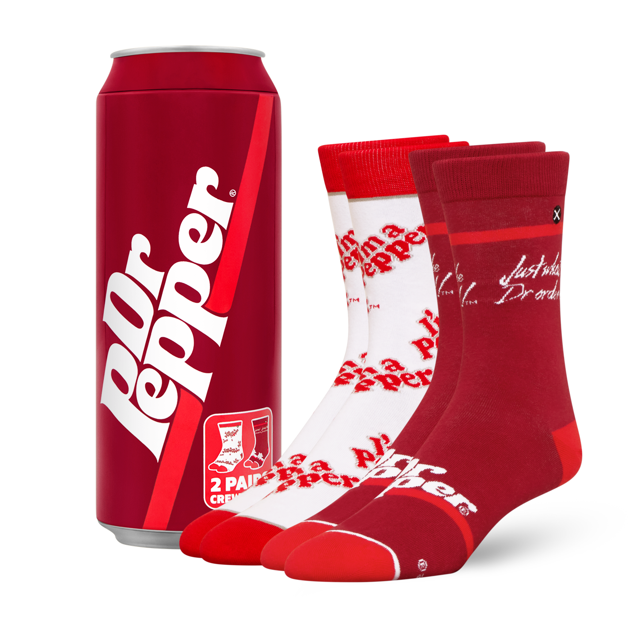 ODDMART Dr Pepper Crew Socks 2-Pack