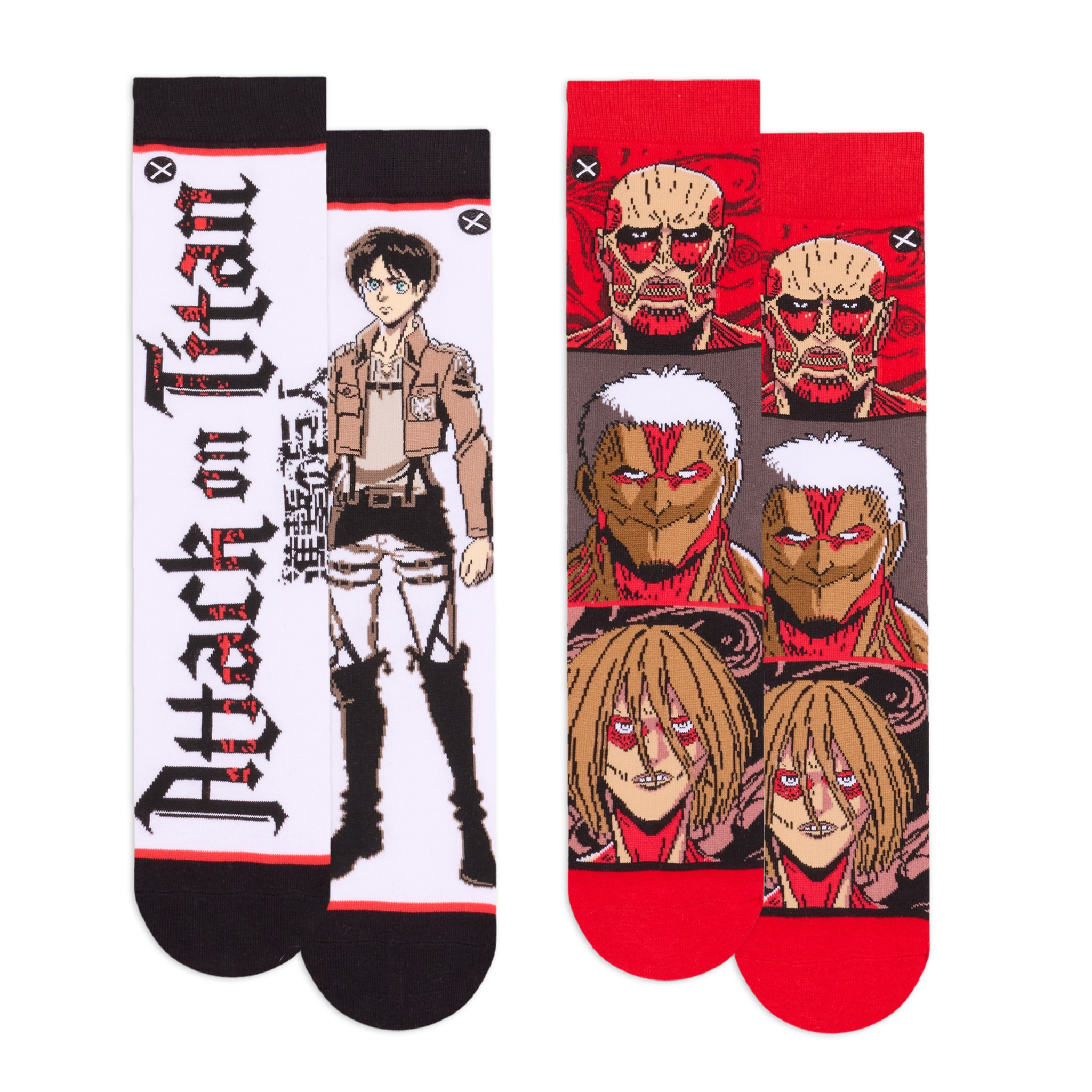 Attack On Titan Men's Crew Socks 4-Pack