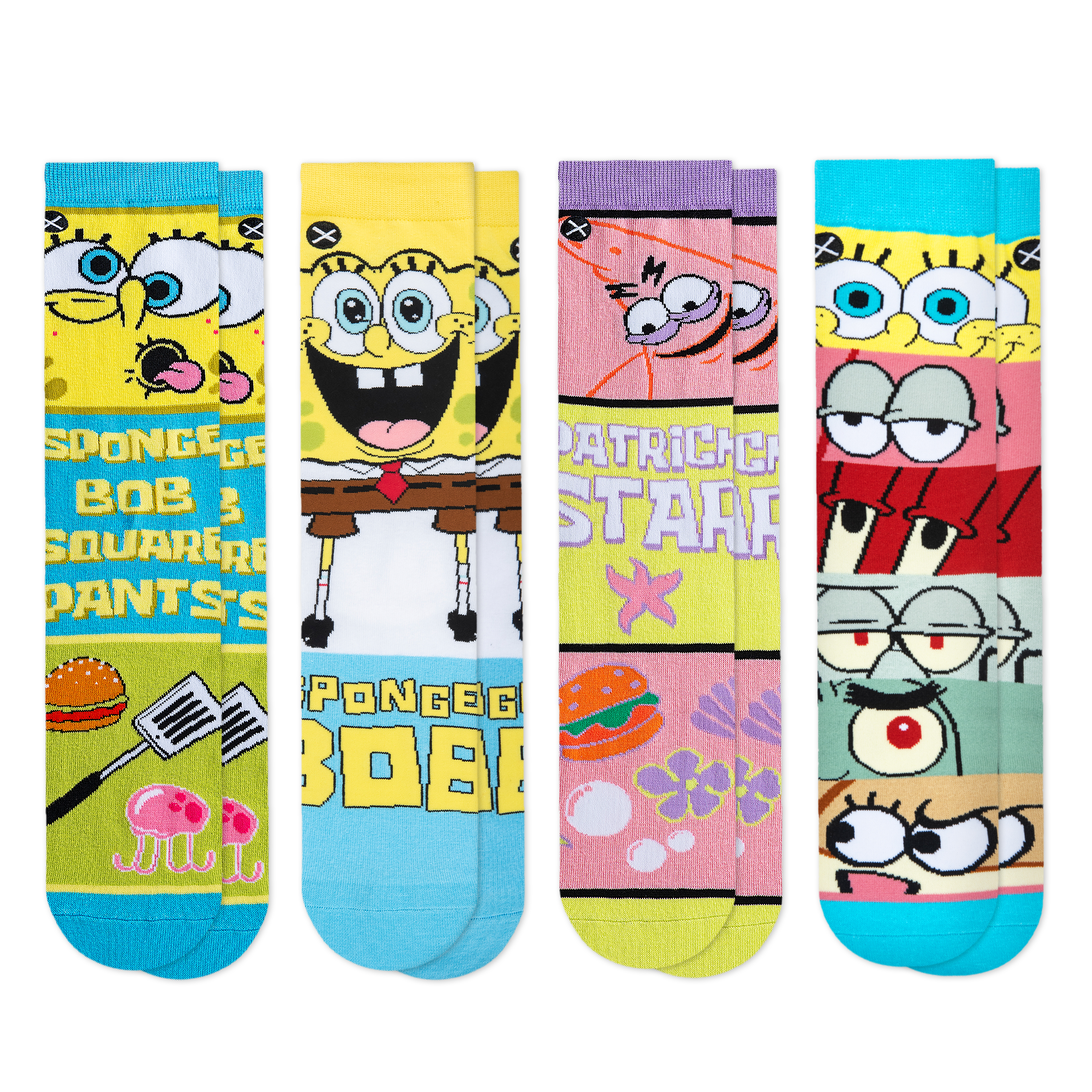 SpongeBob Men's Crew Socks 4-Pack