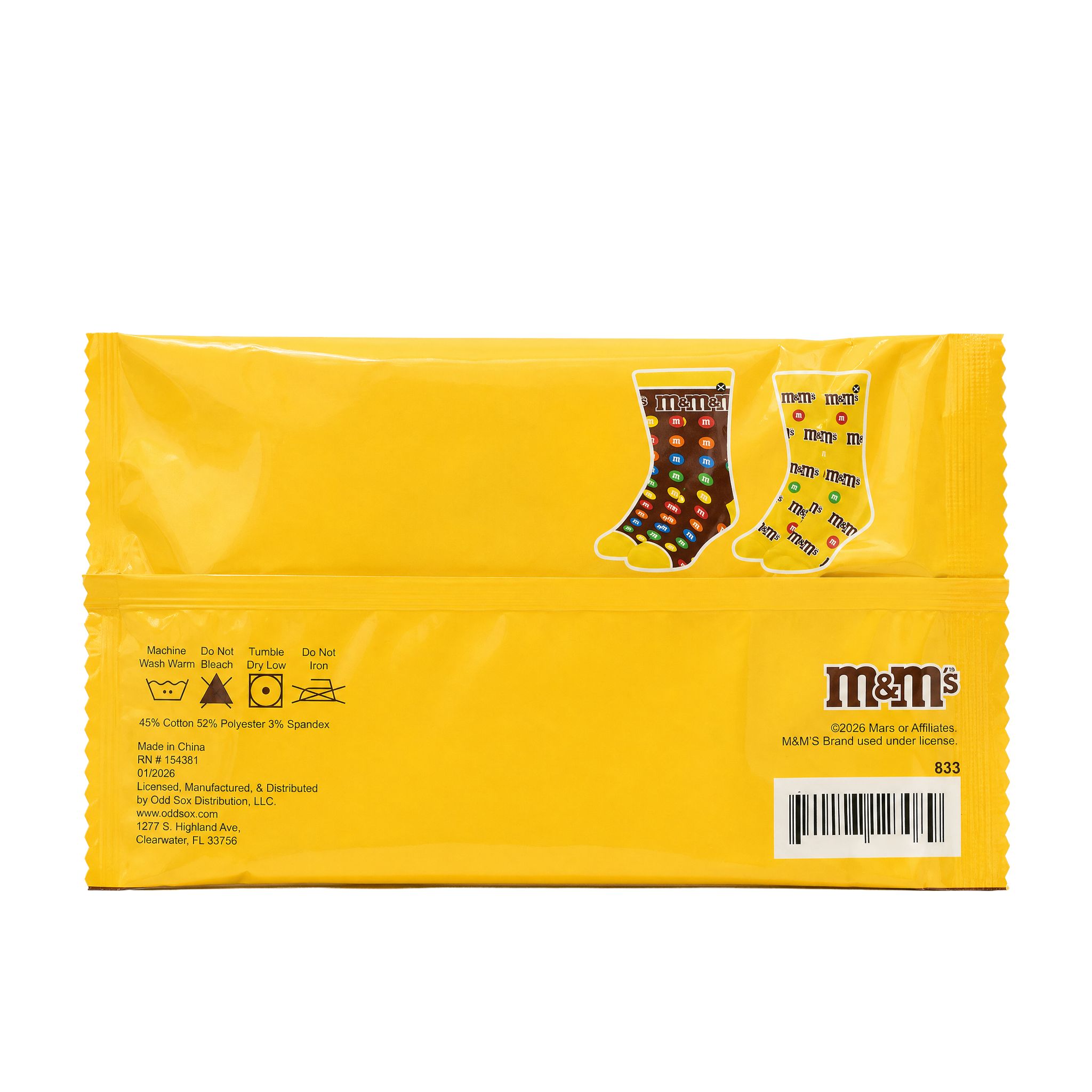 ODDMART Peanut M&M's Crew Socks 2-Pack