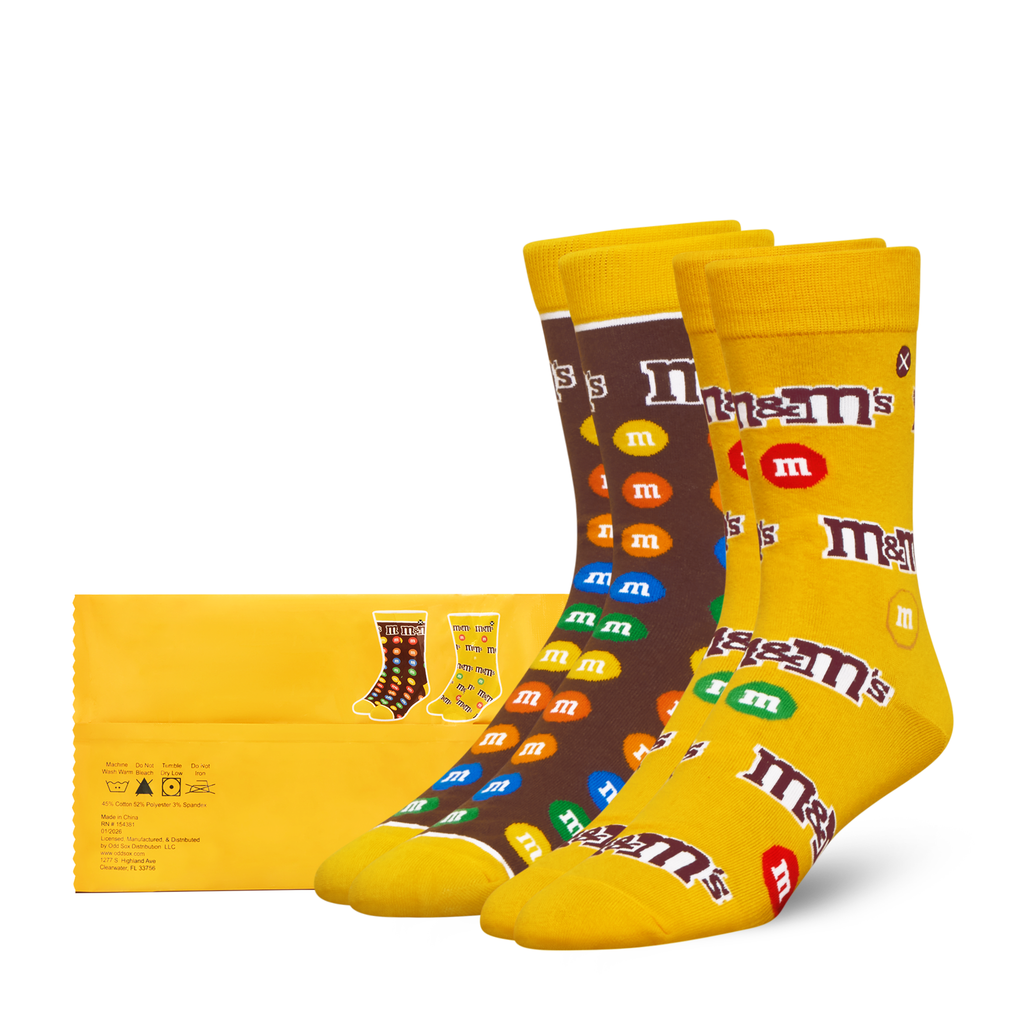 ODDMART Peanut M&M's Crew Socks 2-Pack
