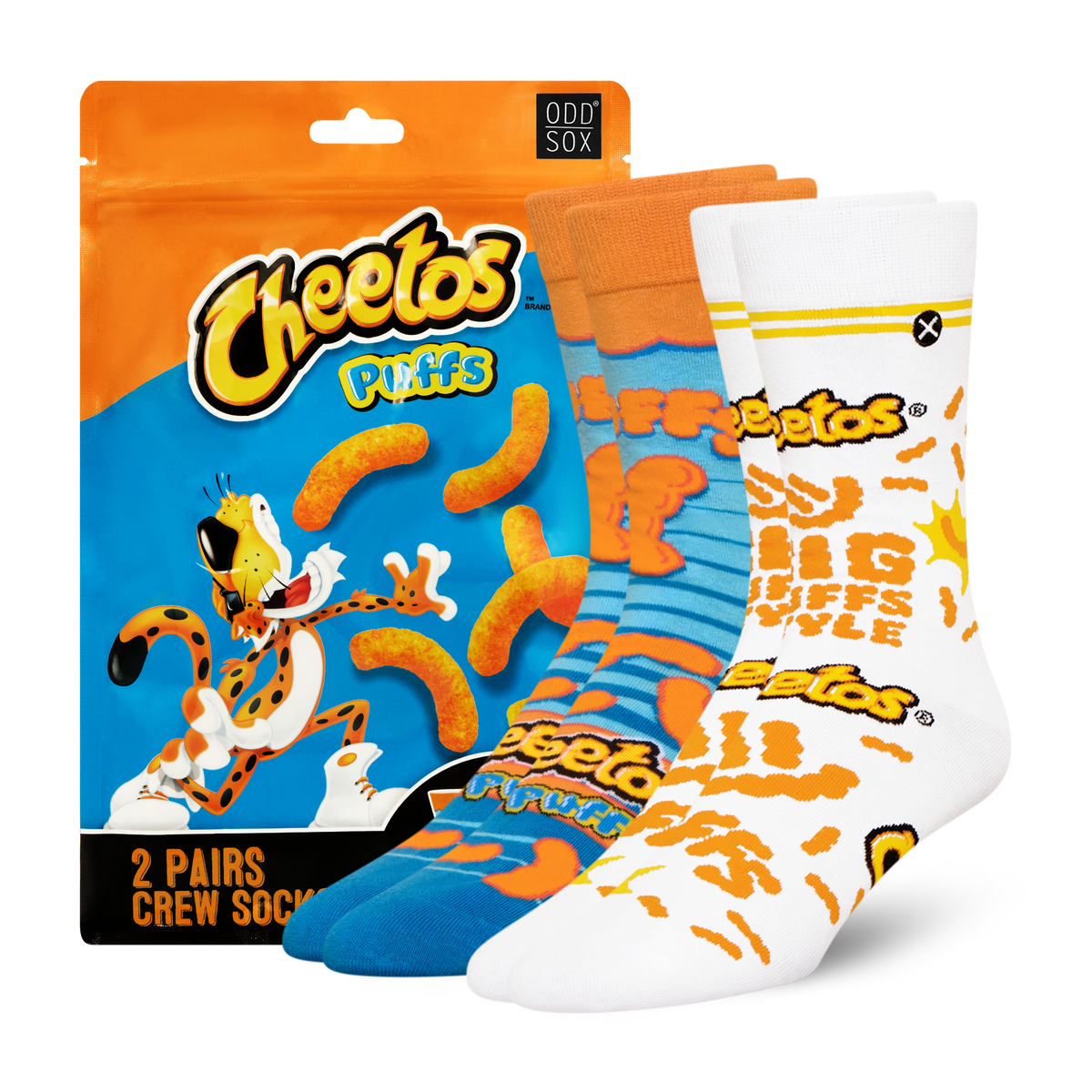 ODDMART Cheetos Puffs Crew Socks 2-Pack