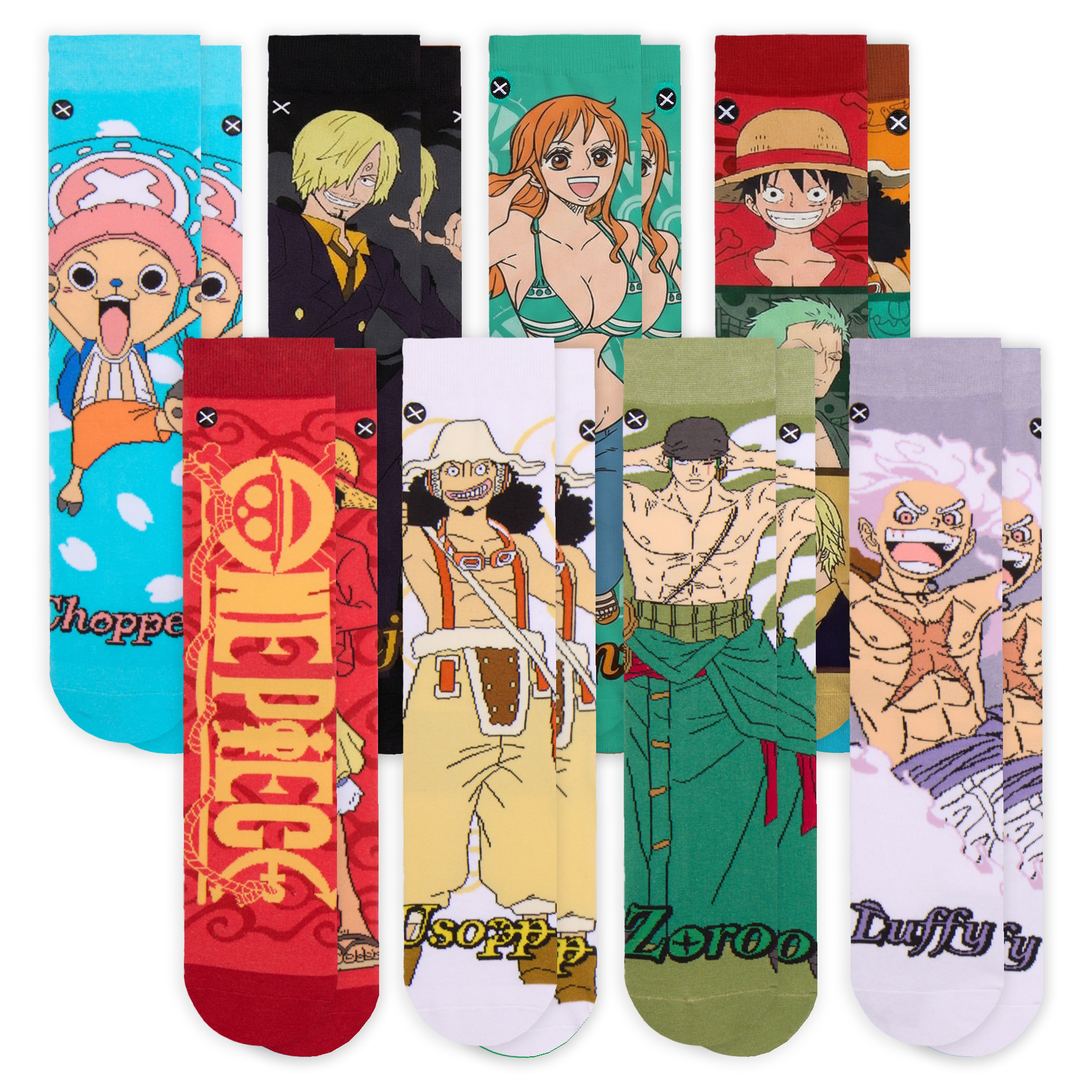One Piece Men's Crew Socks 8-Pack