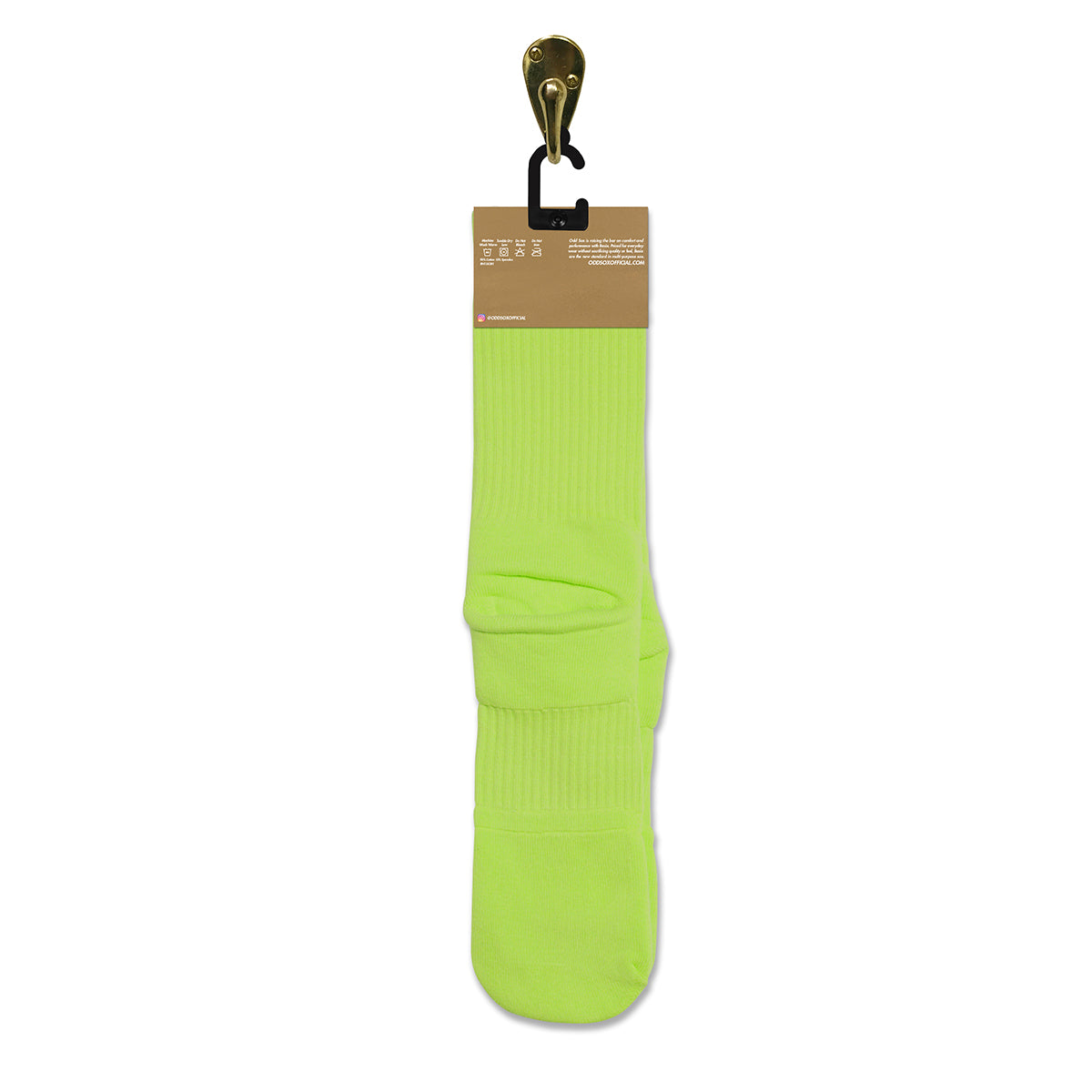 Basix Neon Yellow Men's Crew Socks