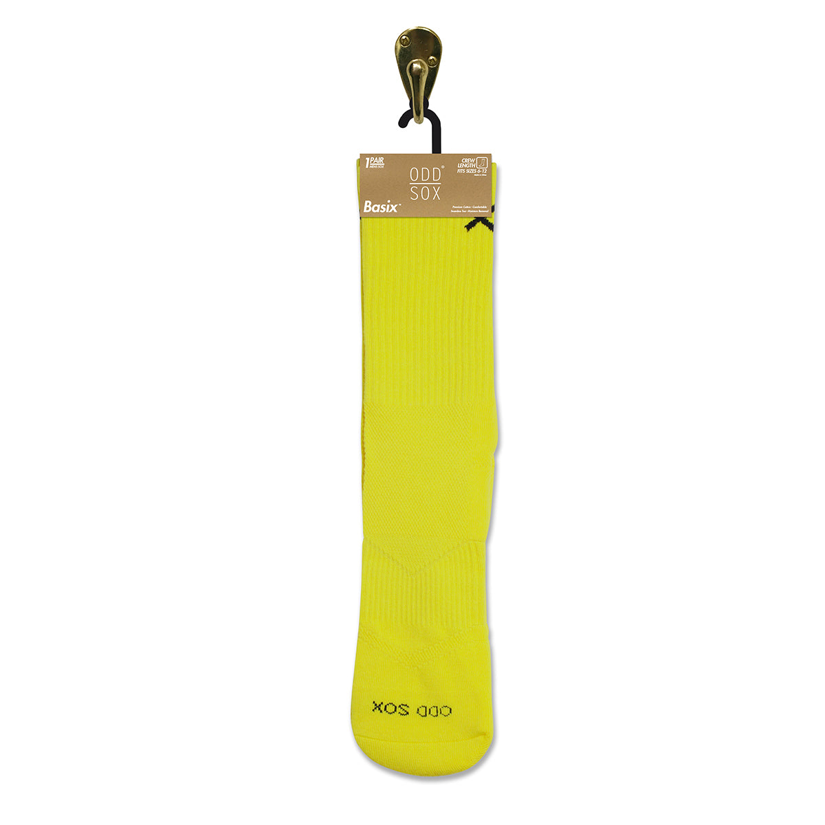 Basix Yellow Men's Crew Socks