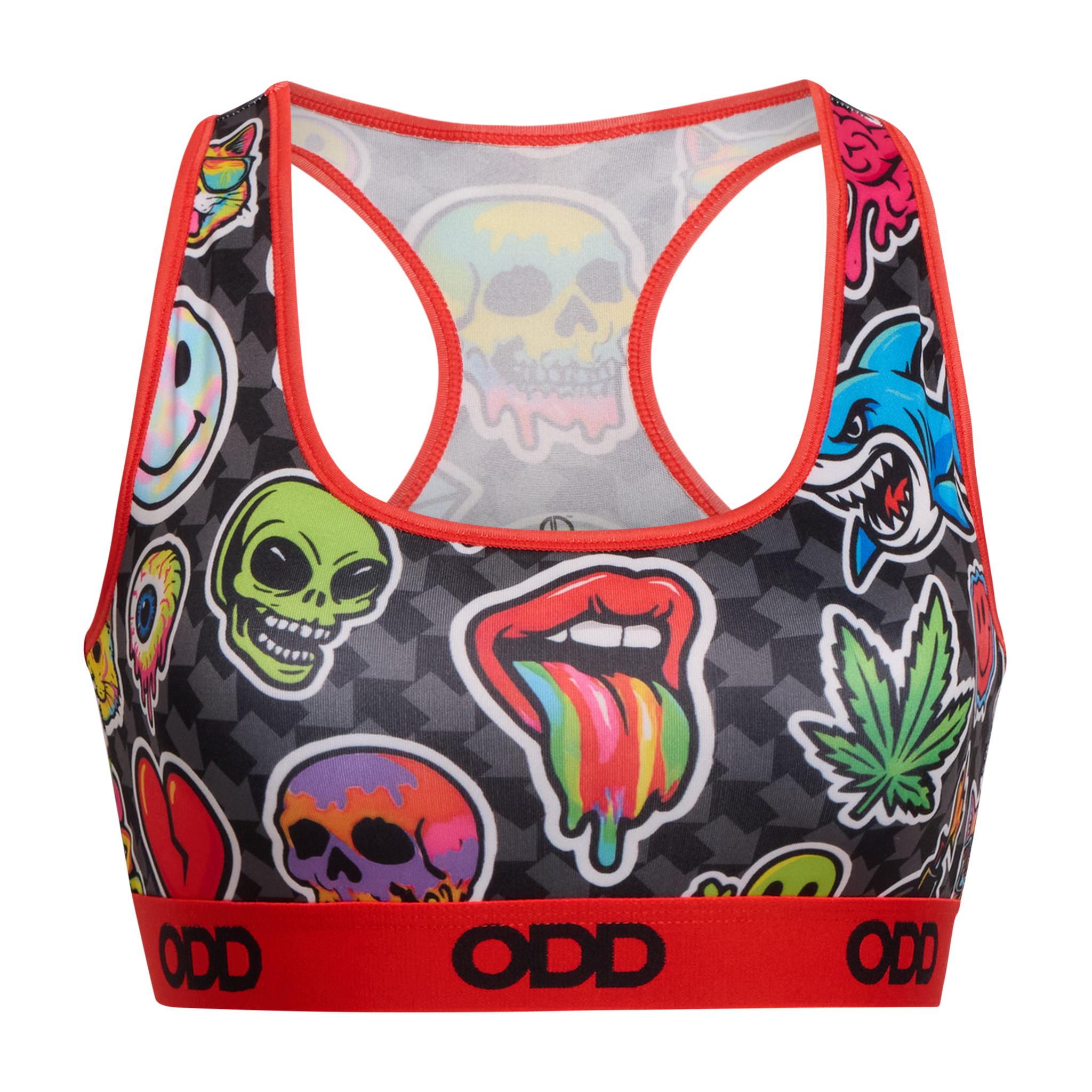 Trippy Stickers Women's Sports Bra