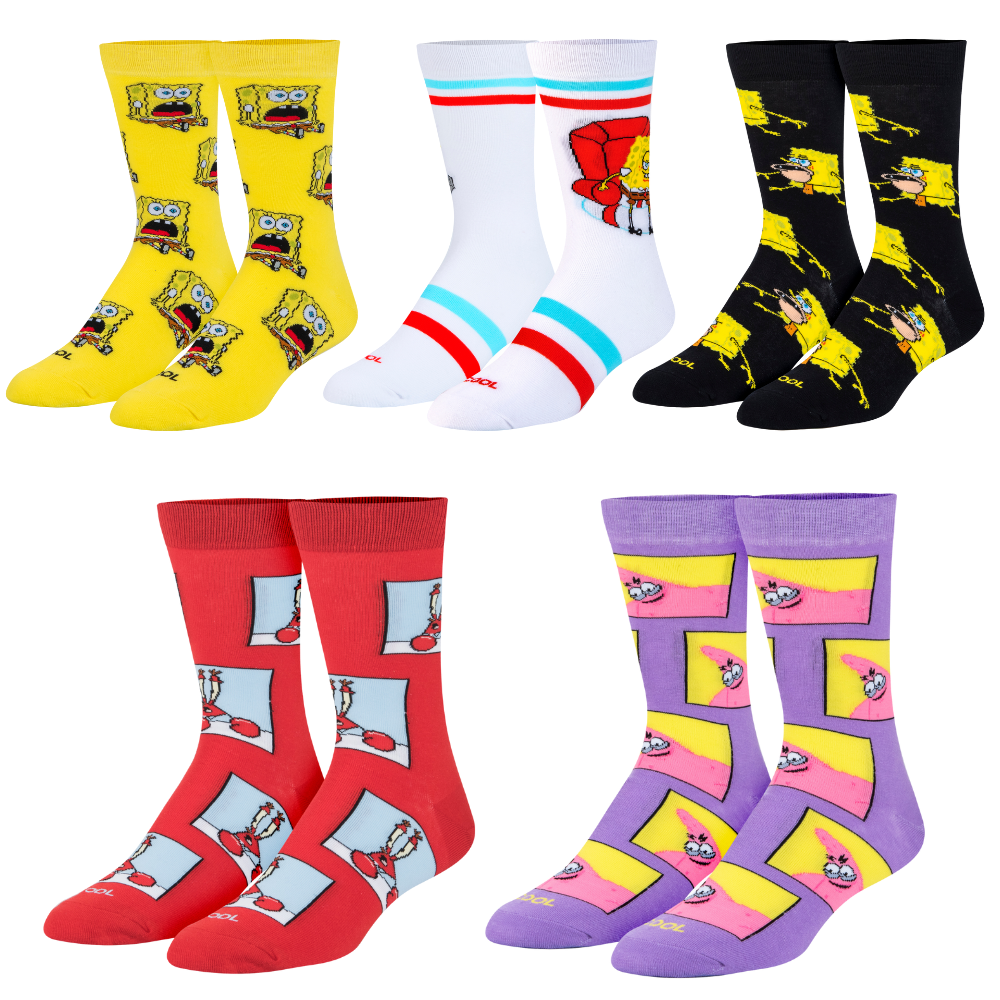 Nickelodeon Men's Crew Socks 5-Pack