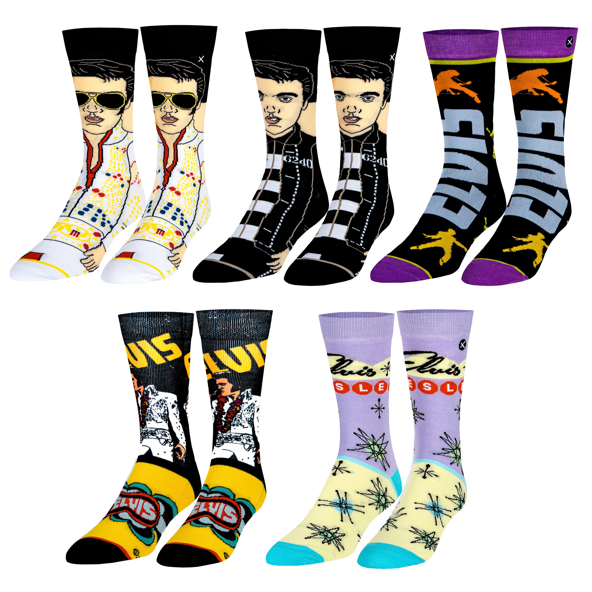 Elvis Men's Crew Socks 5-Pack