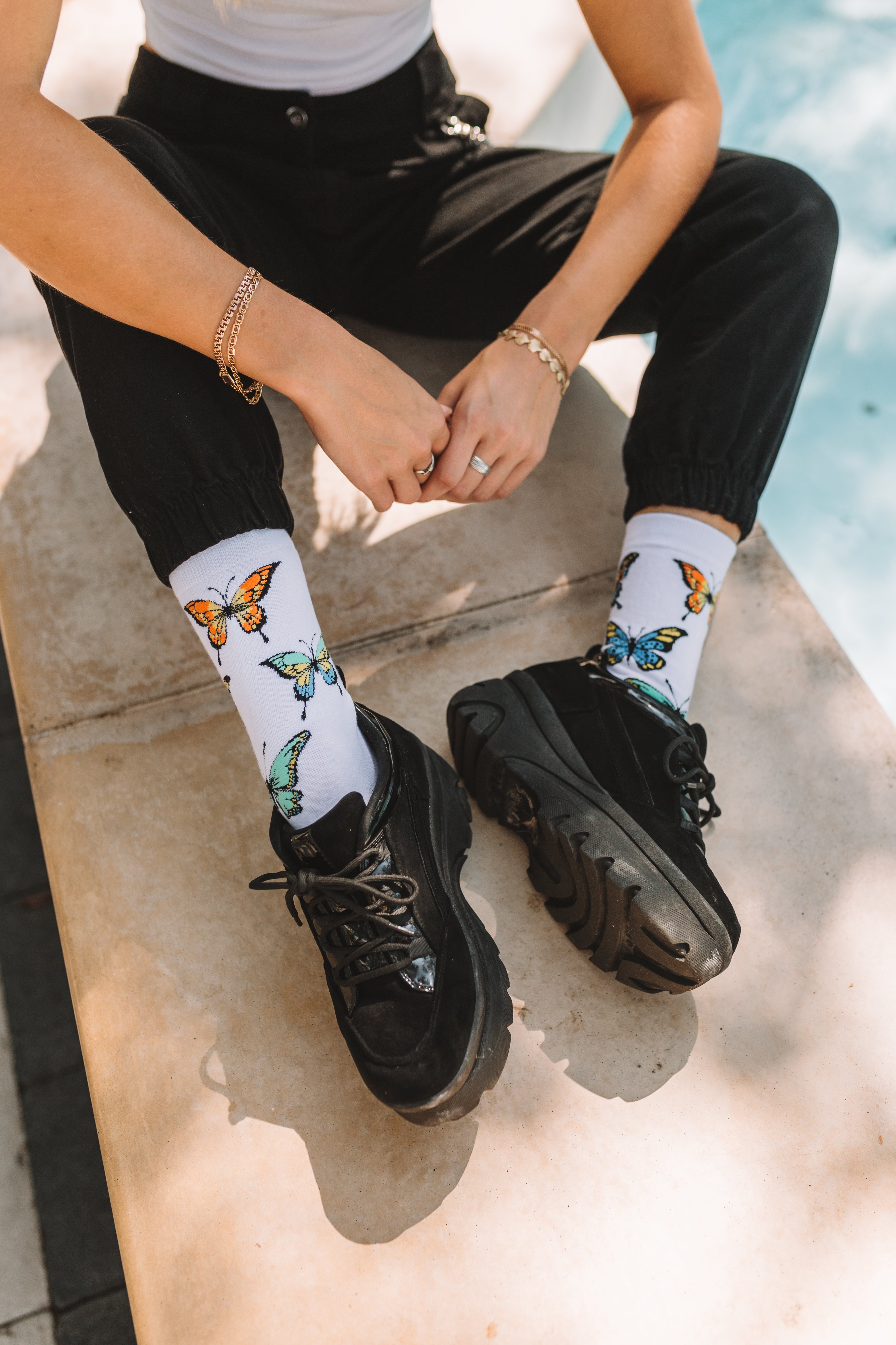 Butterfly Women's Crew Socks