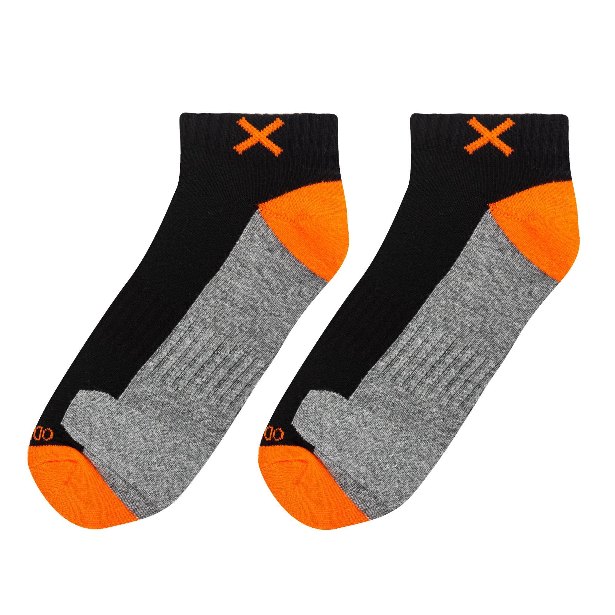Basix Men Ankle 3-Block Staple Orange Black Heather