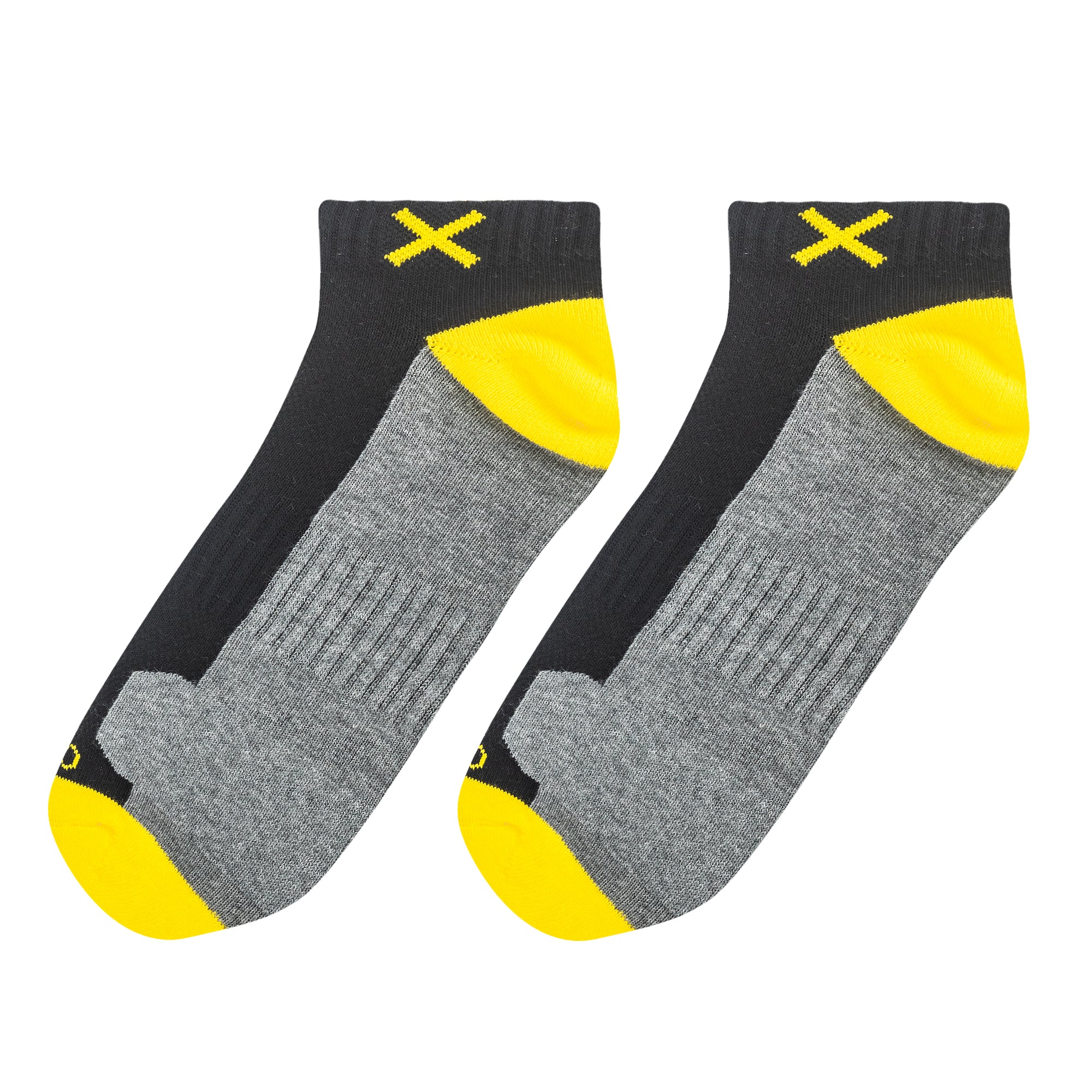 Basix Men Ankle 3 Block Staple Yellow Black Heather