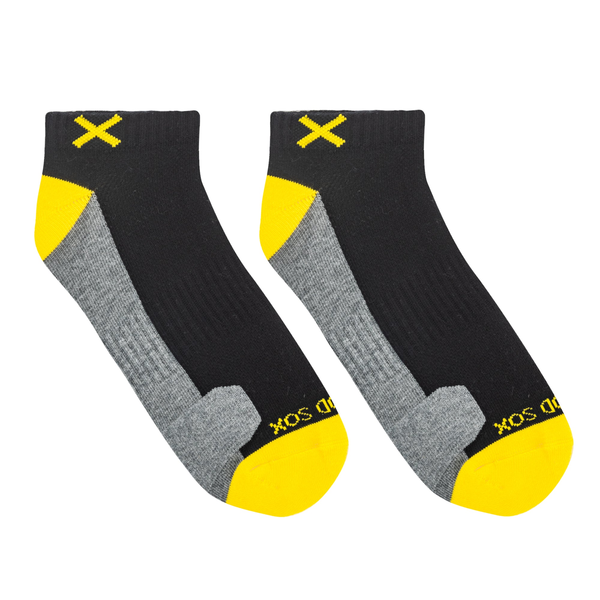 Basix Men Ankle 3 Block Staple Yellow Black Heather
