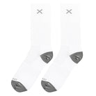 White Gray Women's Crew Socks