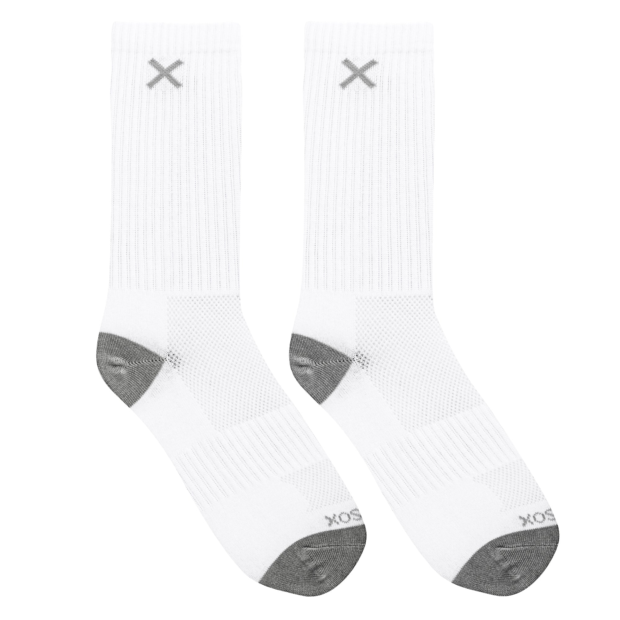 White Gray Women's Crew Socks