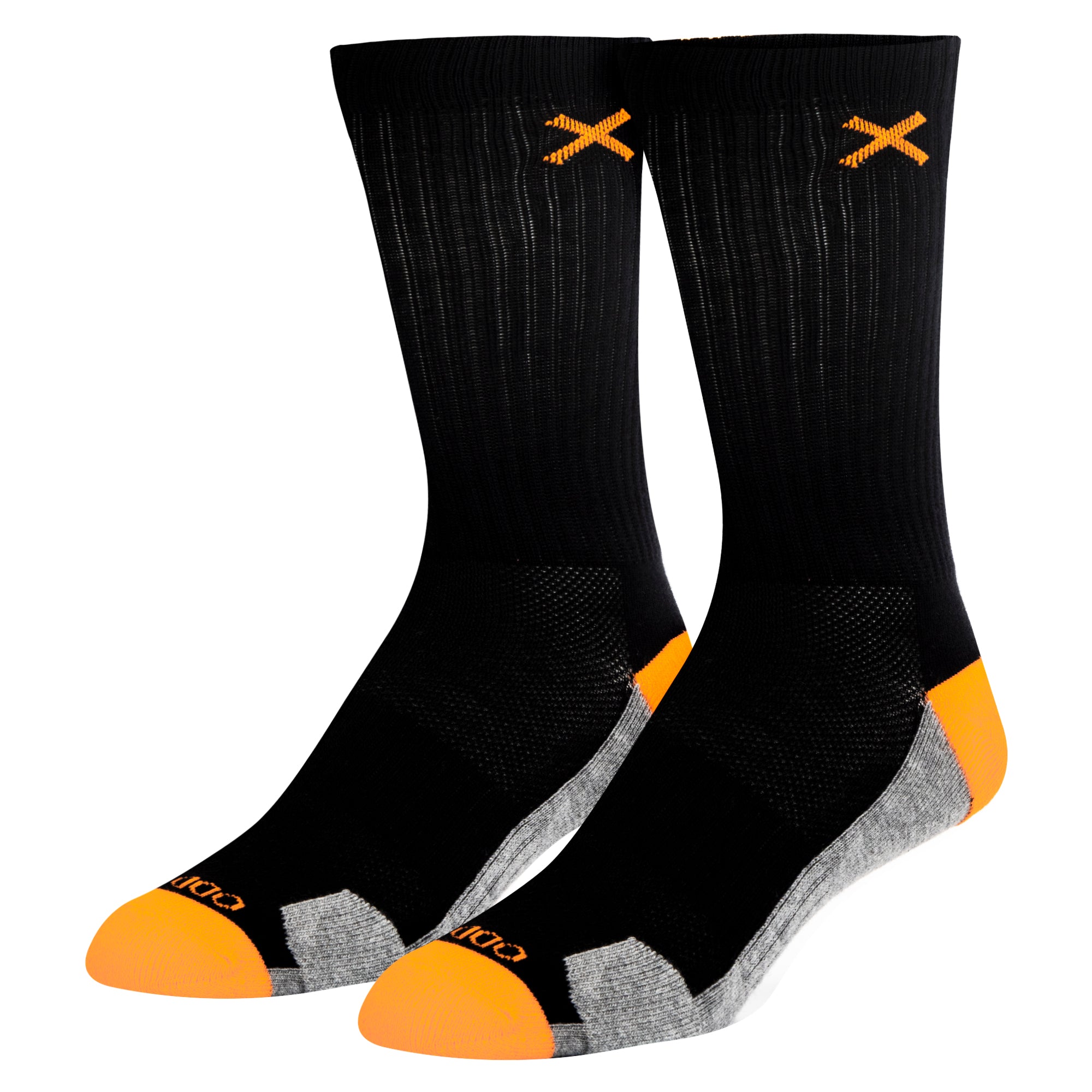 Basix Orange Black Heather Men's Crew Socks