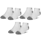 White Gray Big Kids Ankle Socks (3 Pack)