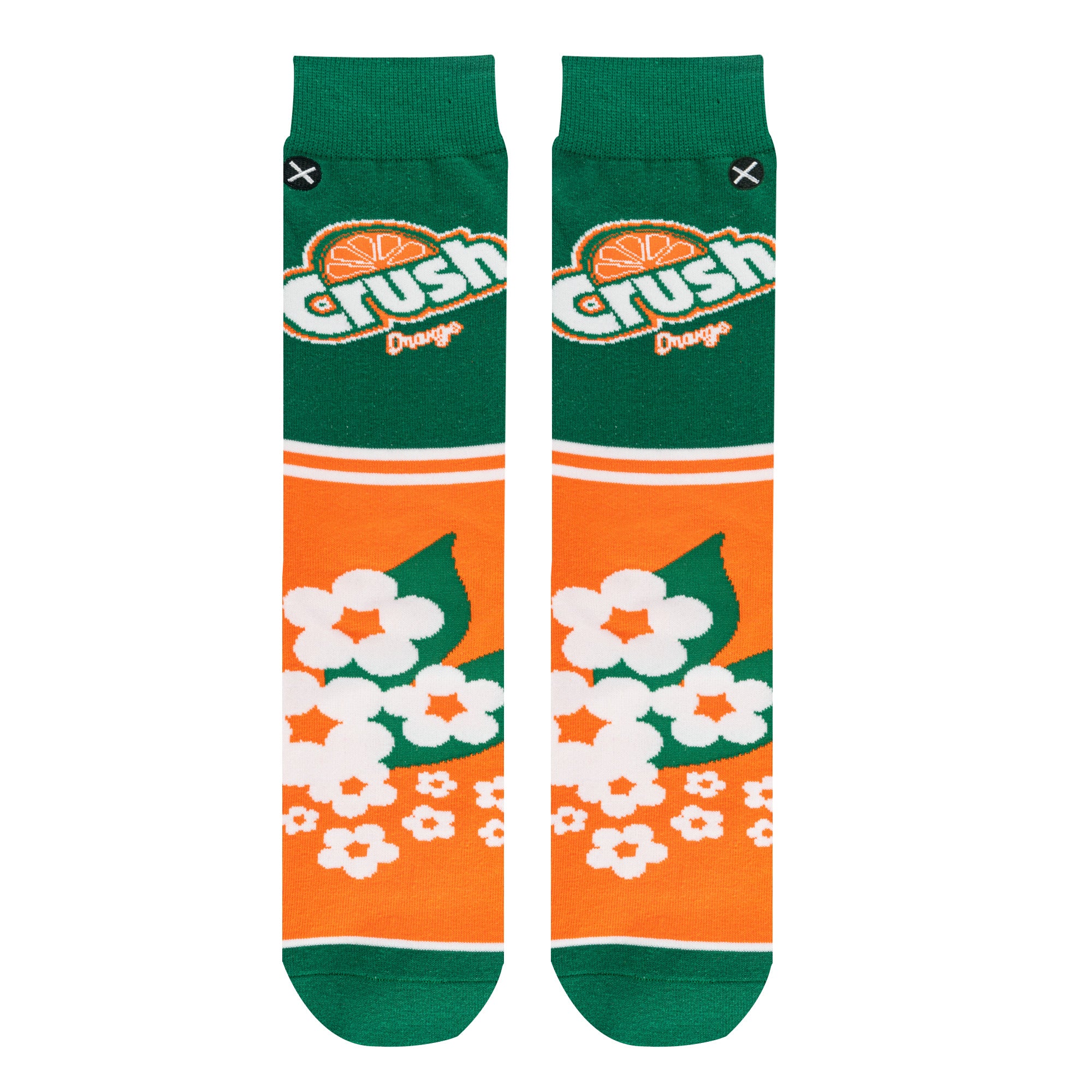 Crush Orange Half Stripe Men's Crew Socks