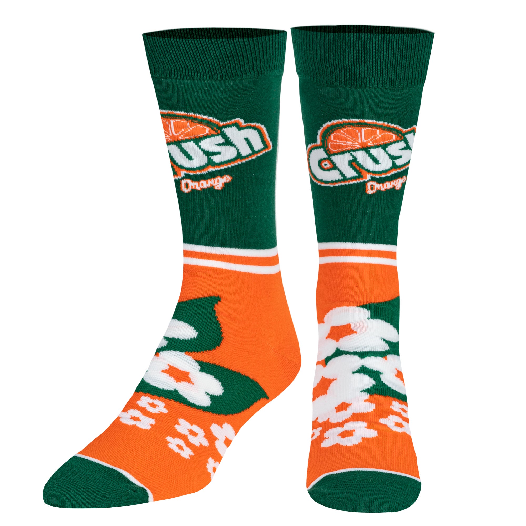 Crush Orange Half Stripe Men's Crew Socks
