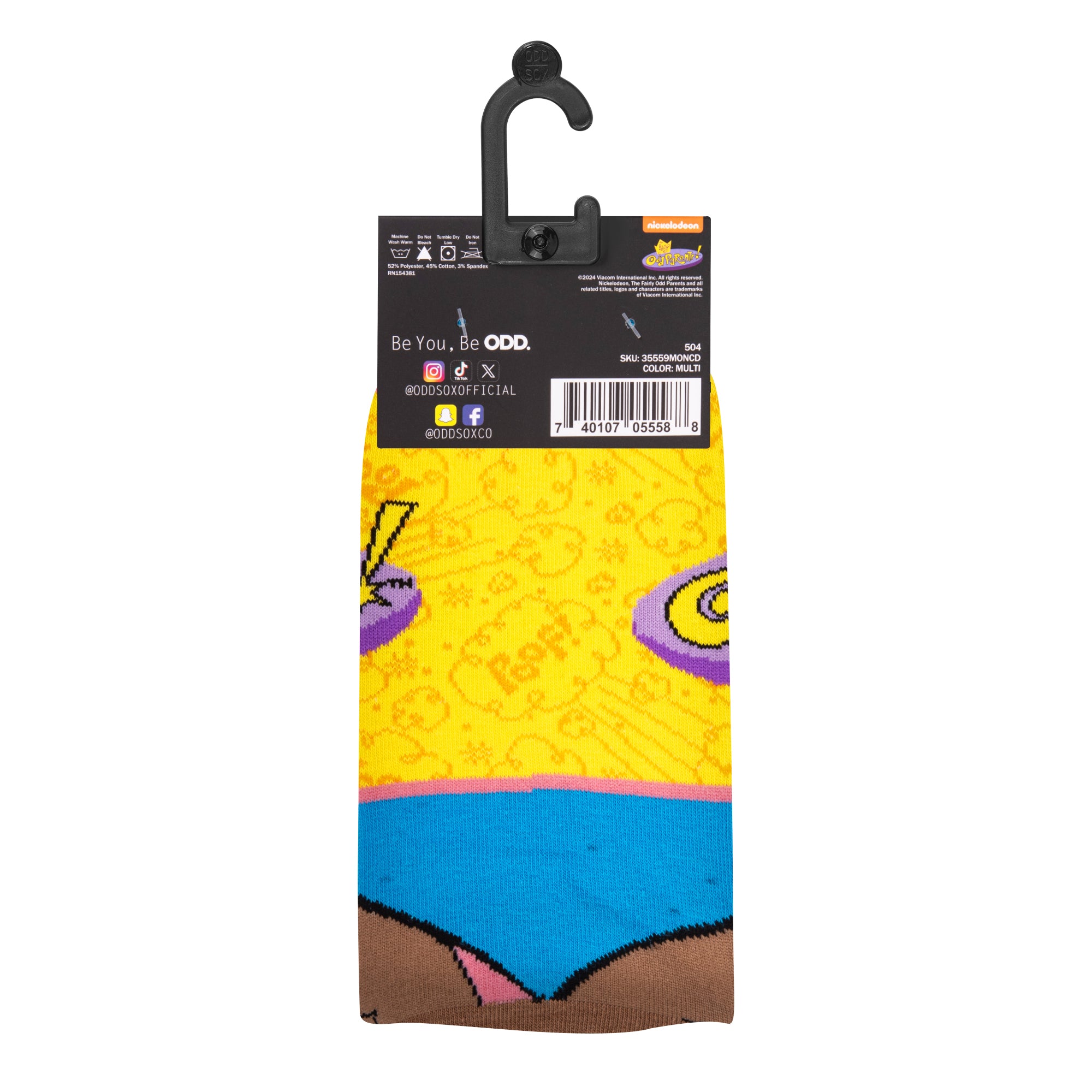 Fairly Odd Parents Big Head Men's Crew Socks