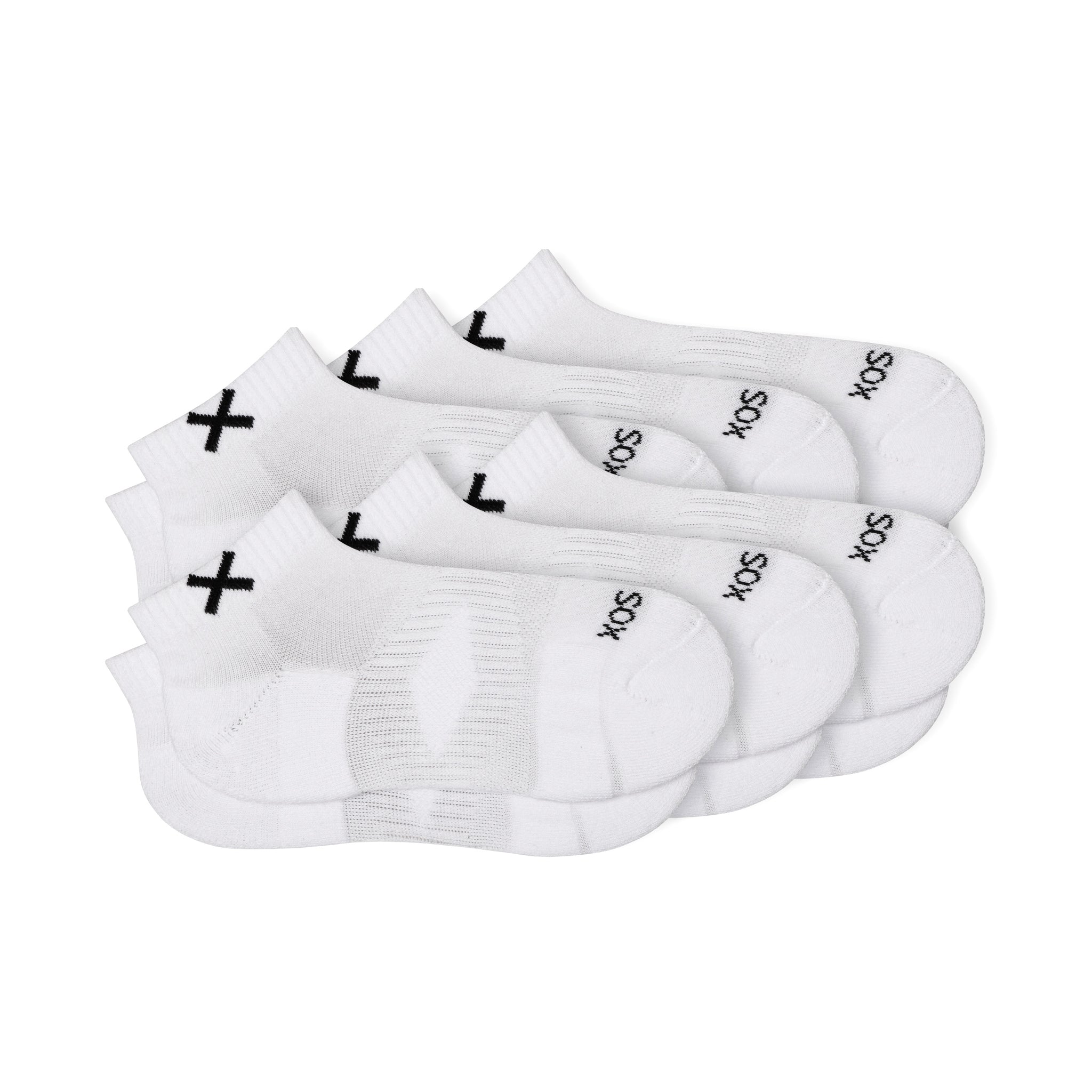 BASIX Big Kids Ankle Socks - White 6-Pack