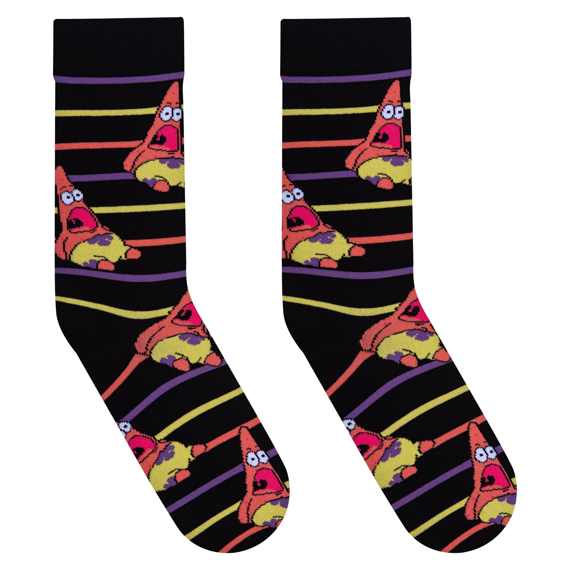 Surprised Patrick Stripes Men's Crew Socks