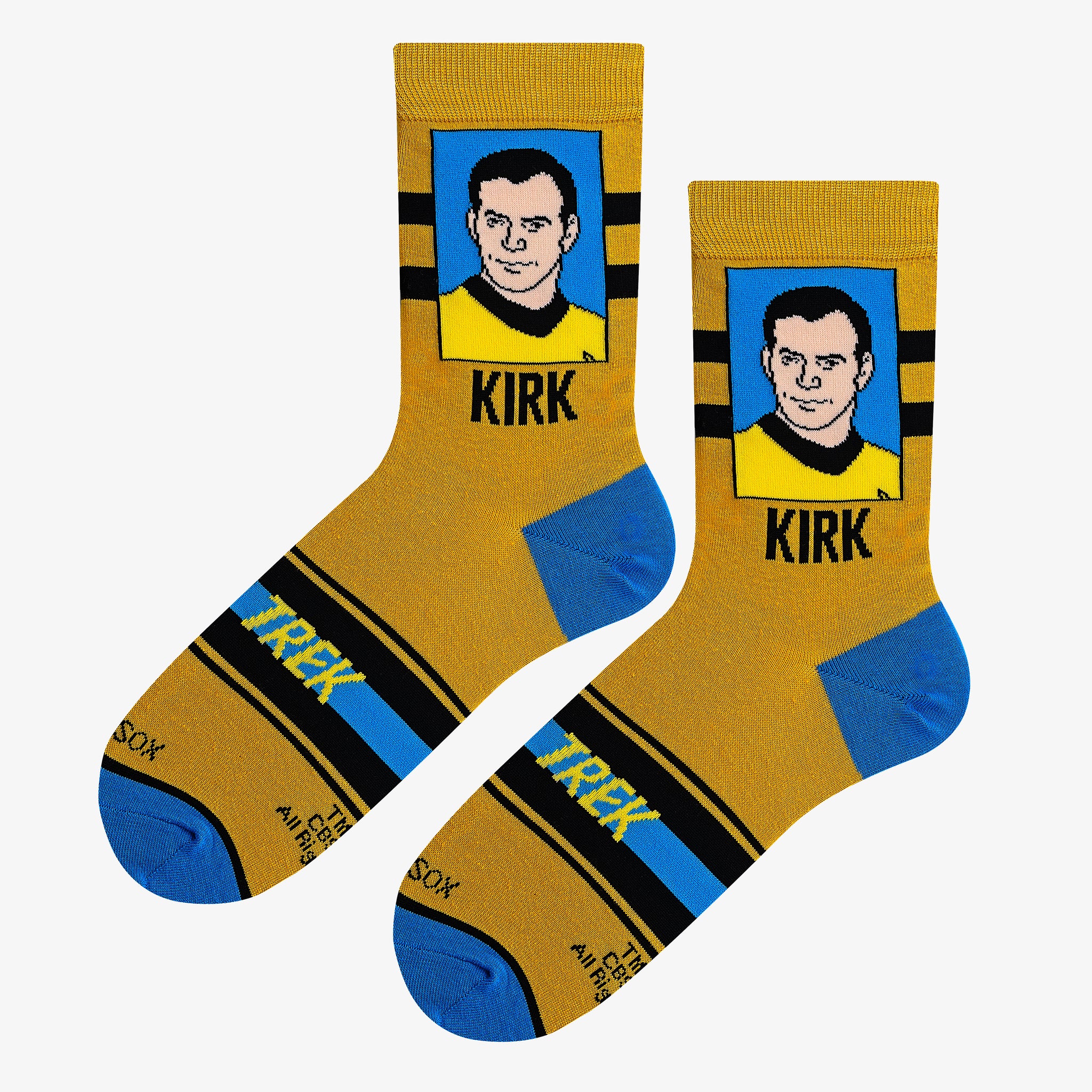 Captain Kirk Portrait Yellow Men's Crew Socks