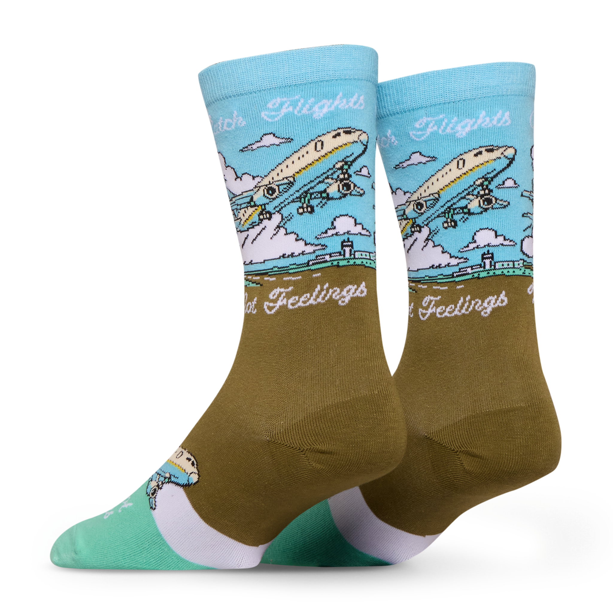 Catch Flights, Not Feelings Crew Socks
