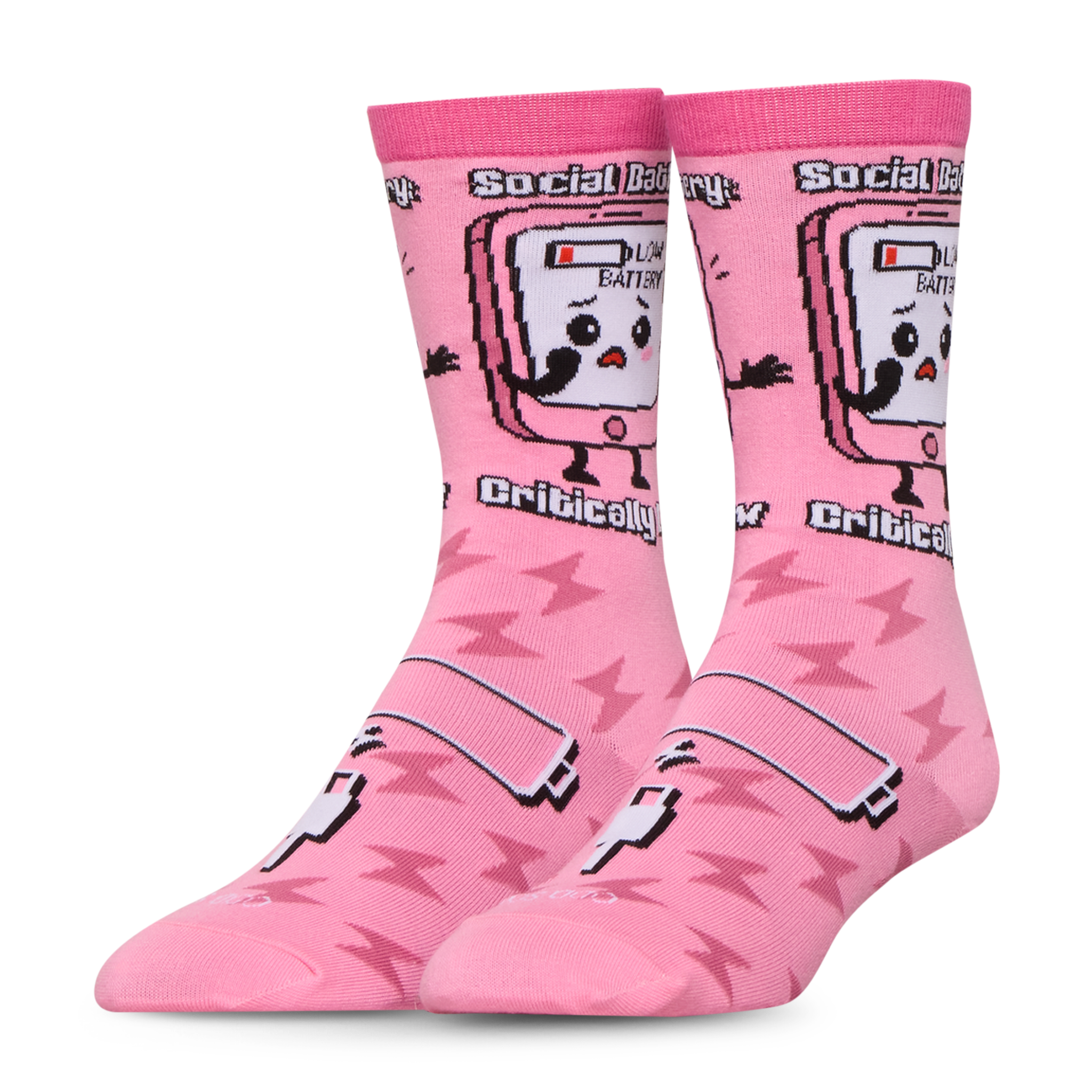 Social Battery Low Crew Socks