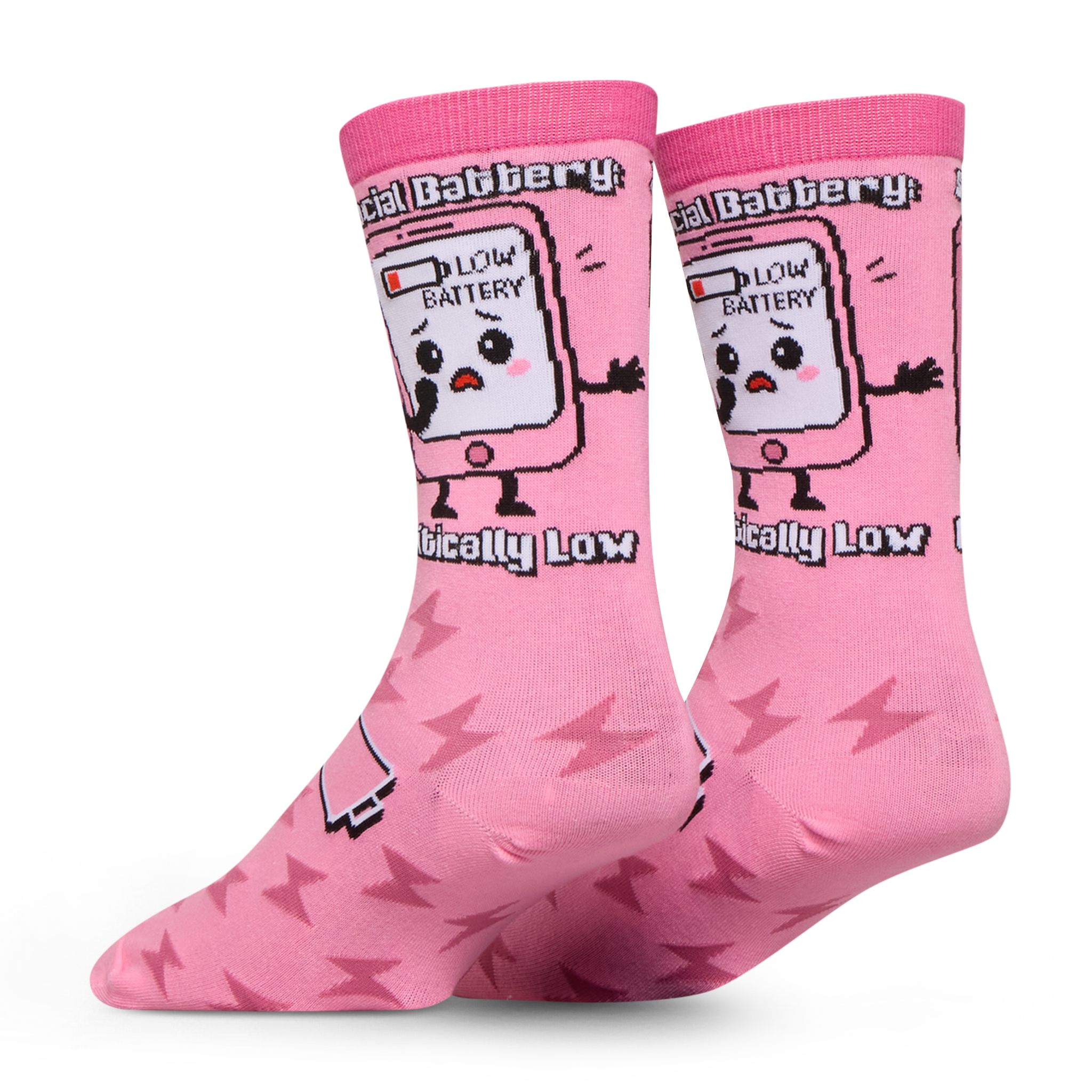 Social Battery Low Crew Socks