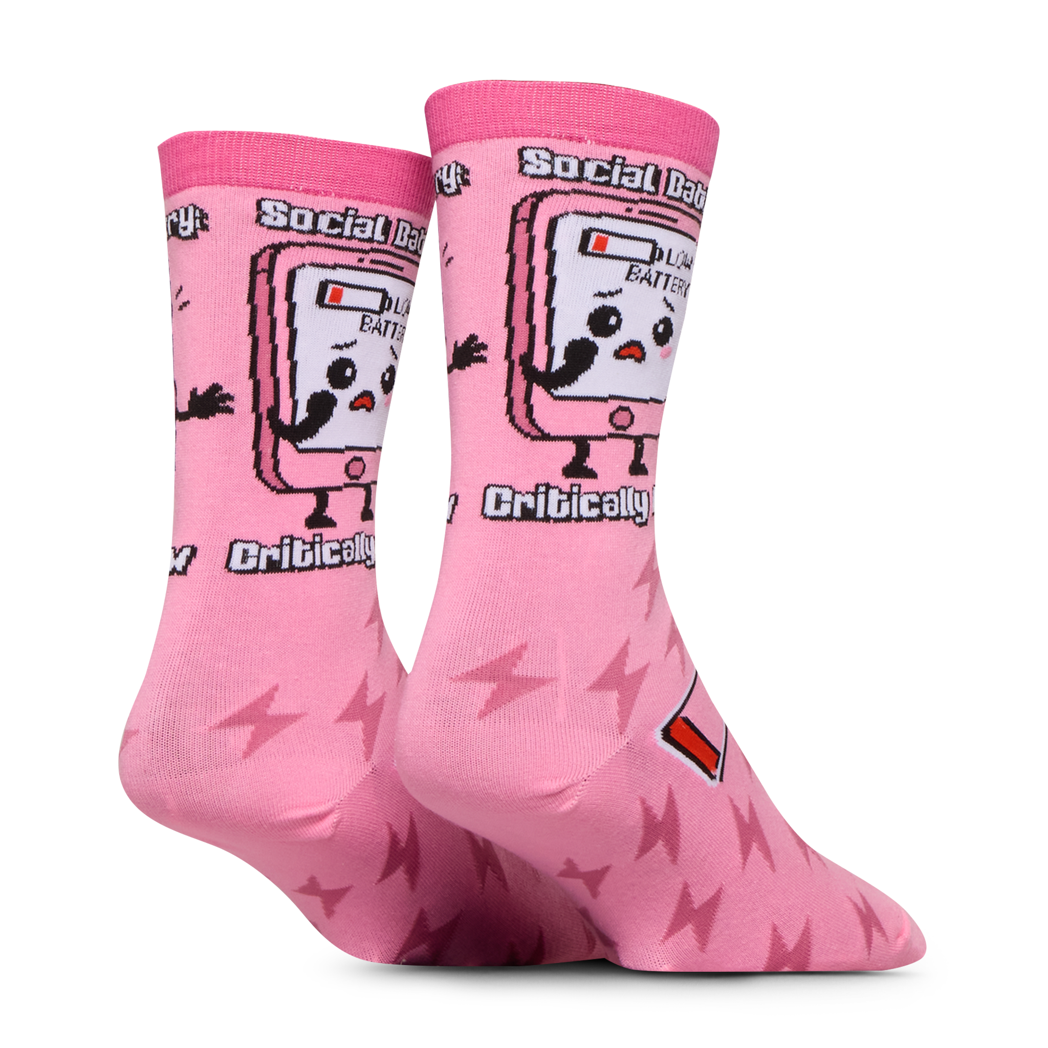 Social Battery Low Crew Socks