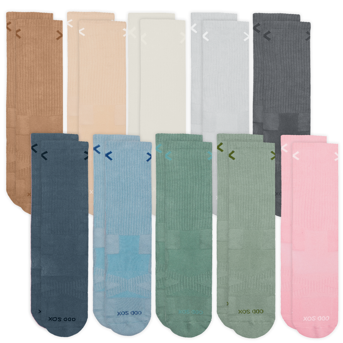 Basix Men's Crew Sock Tonal Collection Bundle | ODD SOX