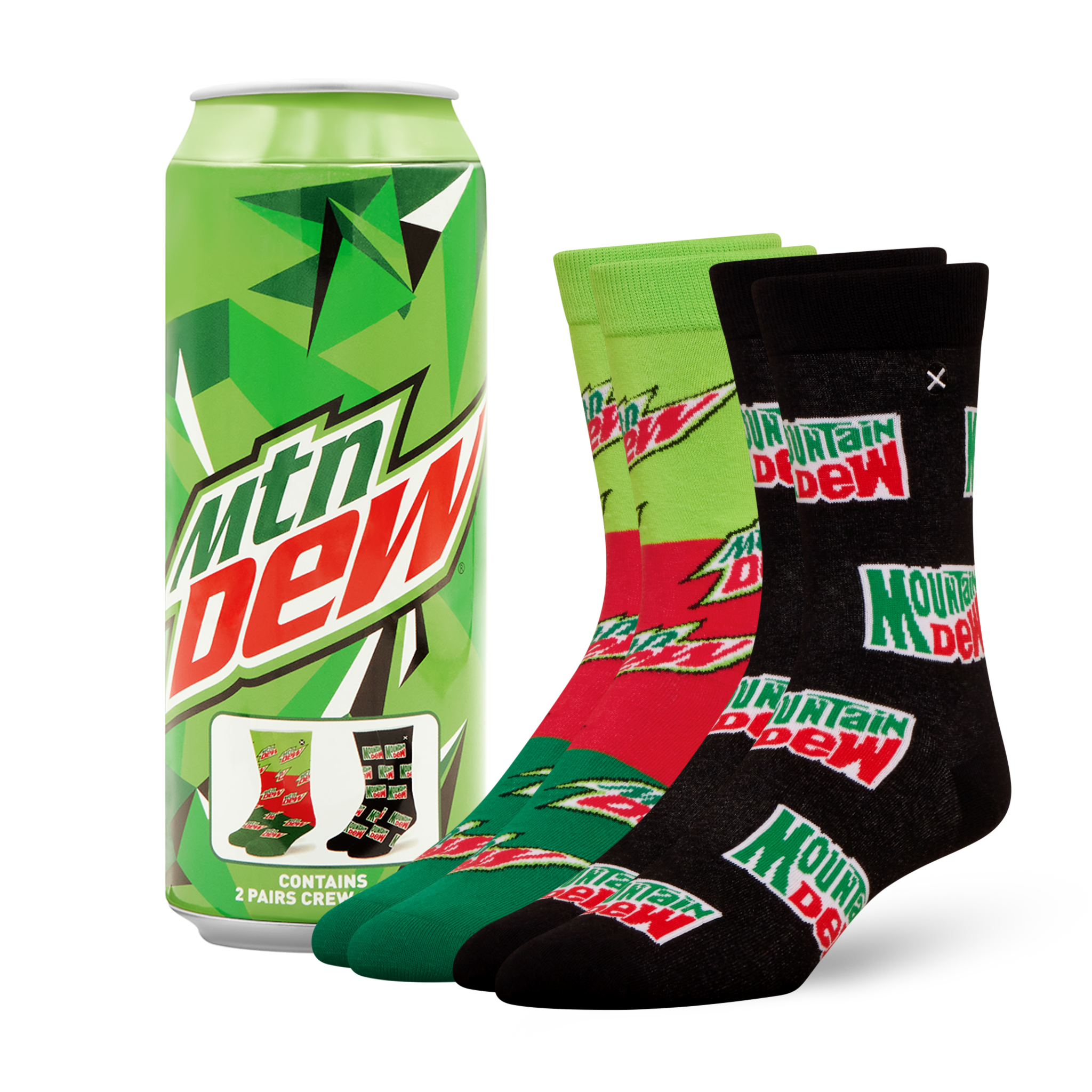 ODDMART Mountain Dew Crew Socks 2-Pack