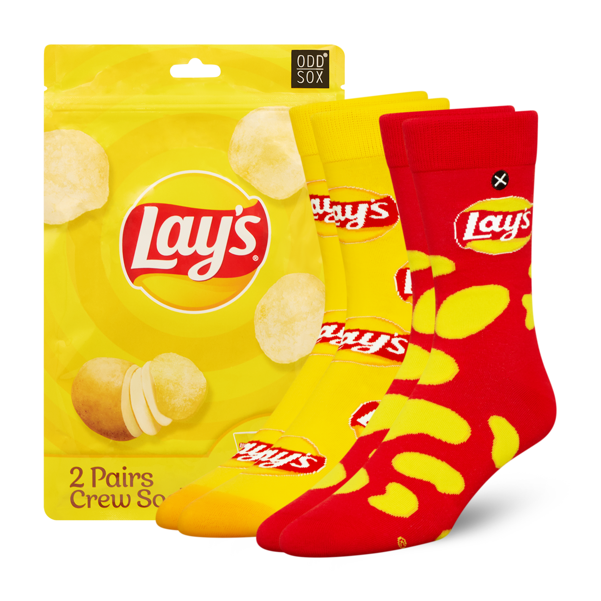 ODDMART Lay's Classic Crew Socks 2-Pack