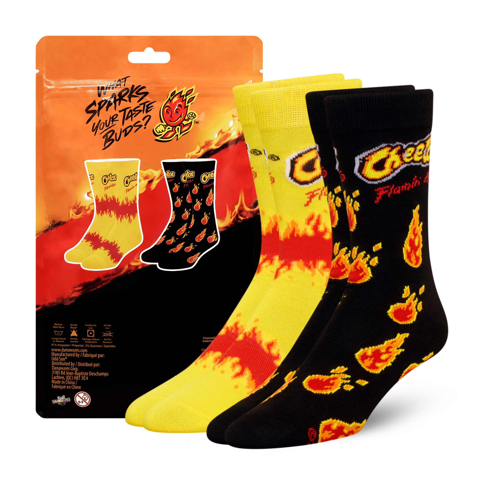 ODDMART Flamin' Hot Cheetos Crew Socks 2-Pack